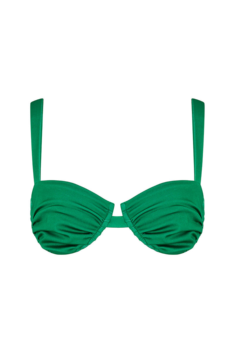 'Ariel' Ruched Bra - Emerald