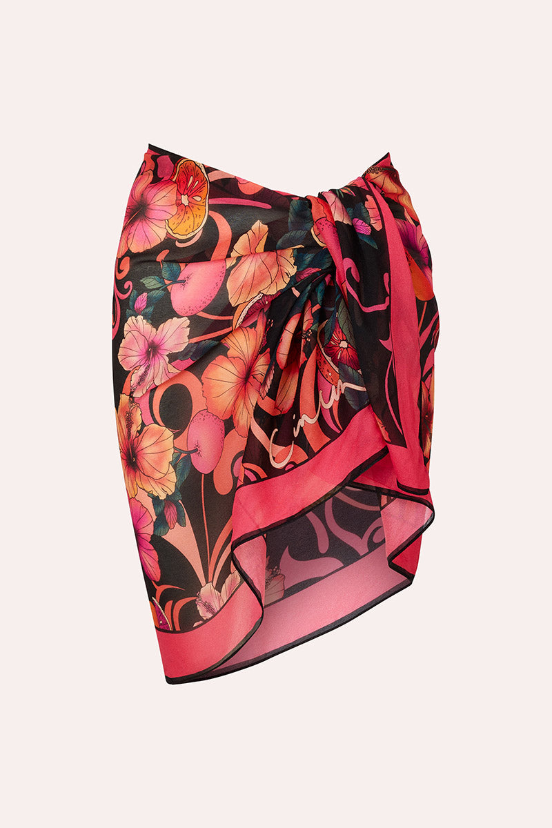 Short Sheer Scarf - Hibiscus Pink