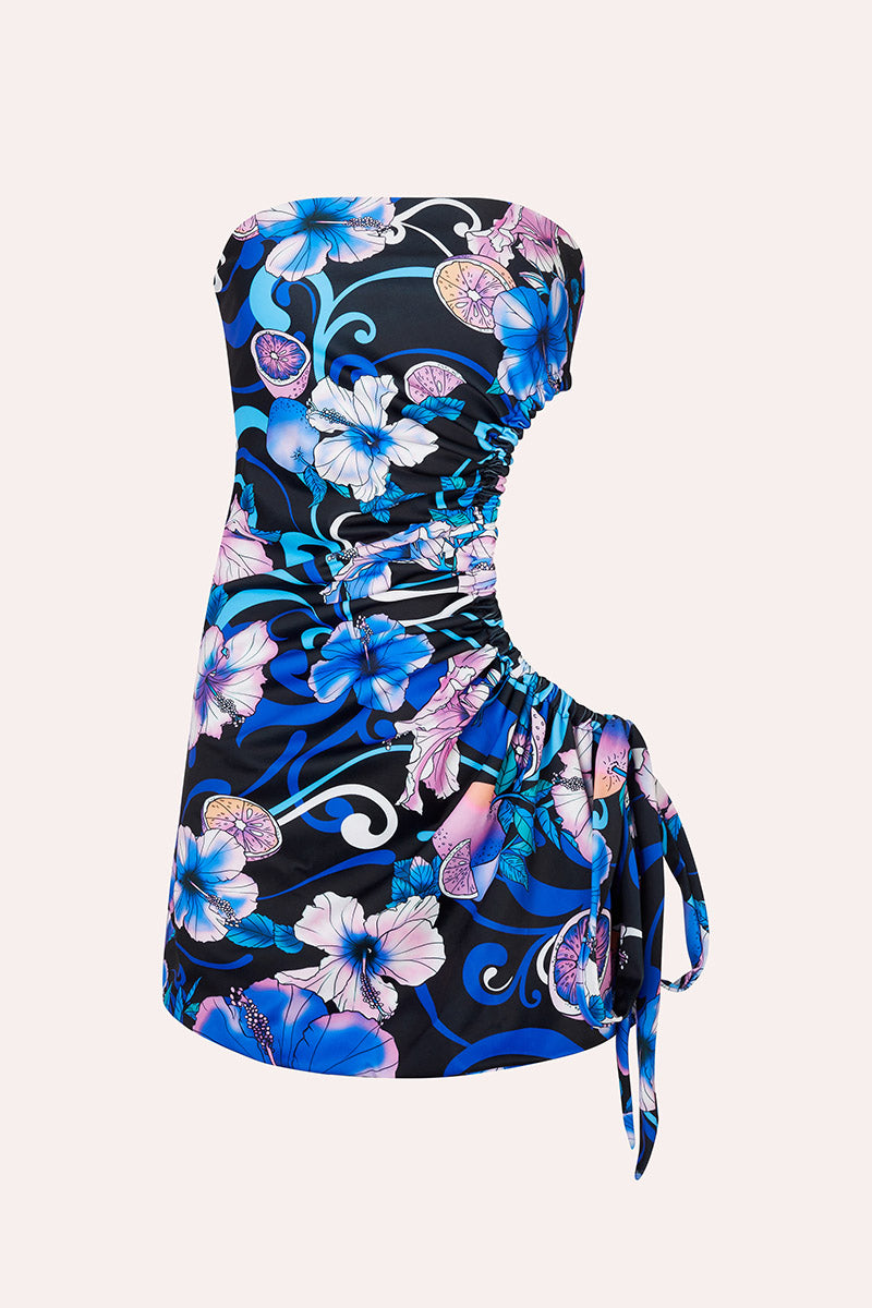 'Ace' Cut Out Mini Dress - Hibiscus Blue
