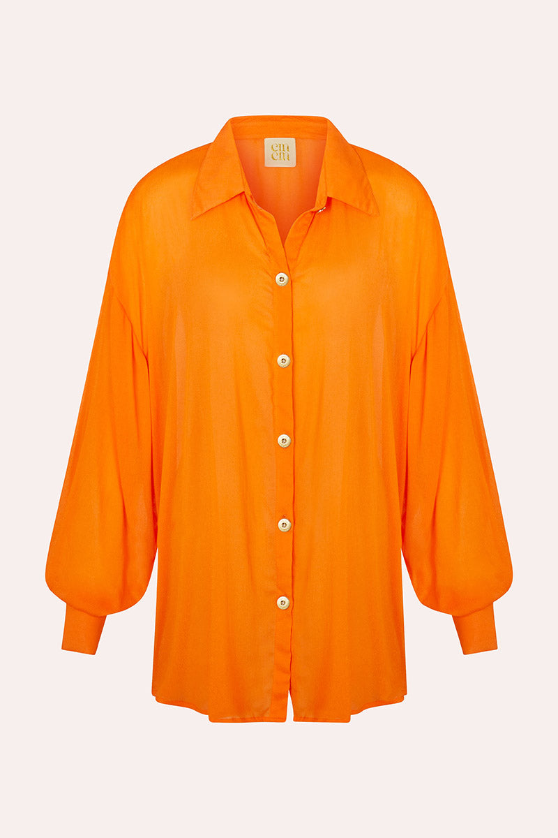 'Solace' Button Up Shirt - Orange