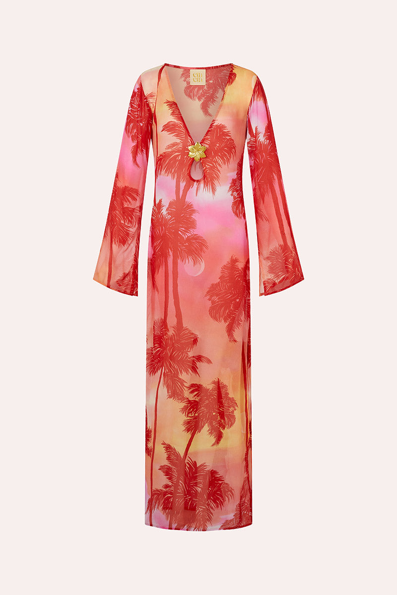 Hotline' Maxi Dress - Palm