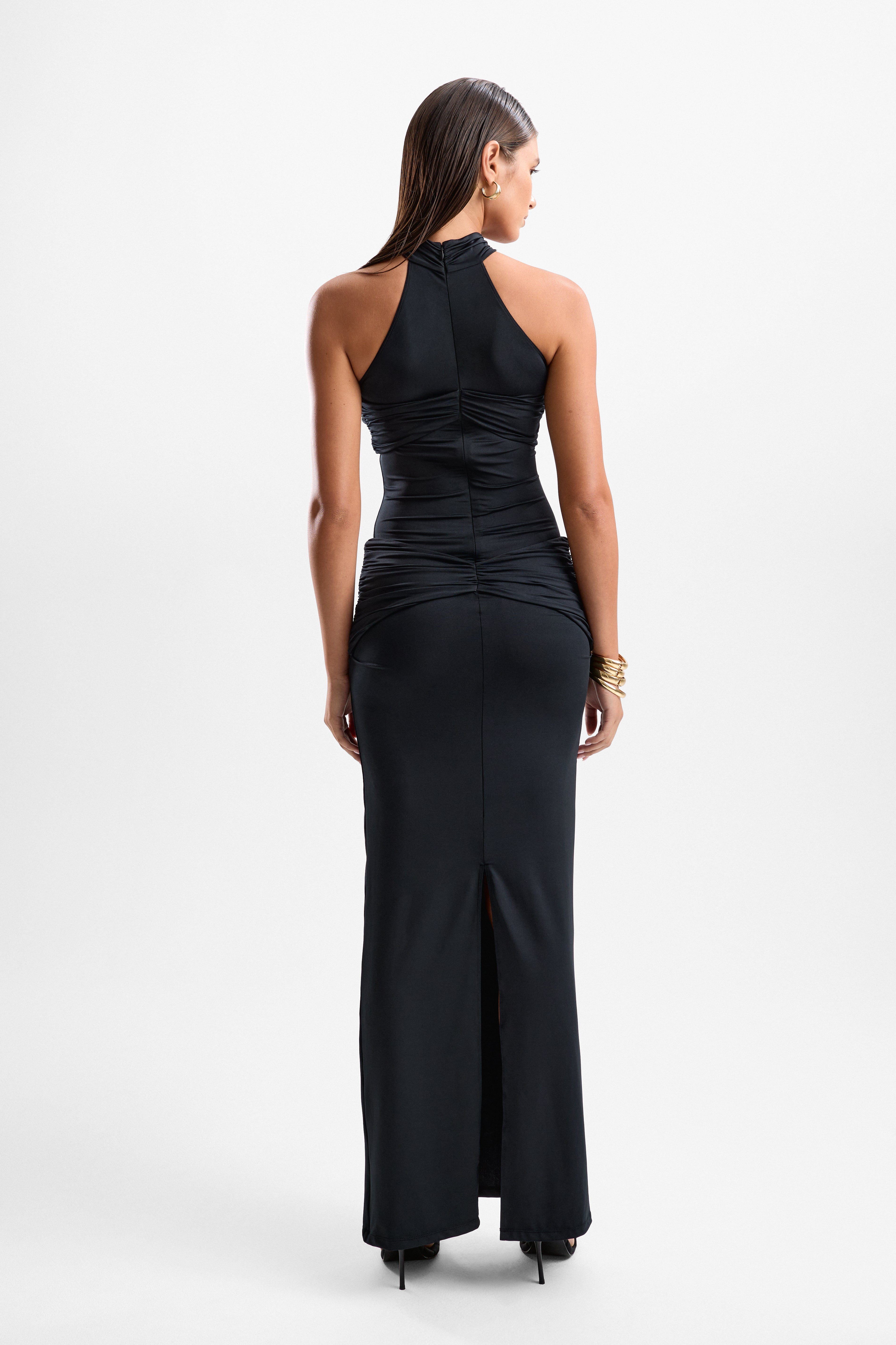 'Hevea' Halo Maxi Dress - Black