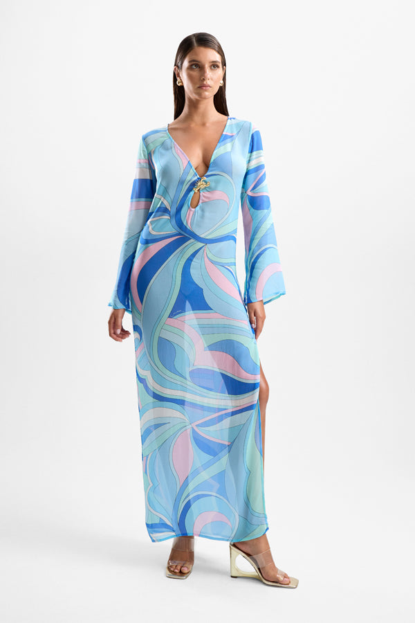 Hotline Lobster Maxi Dress - Dolce Blue