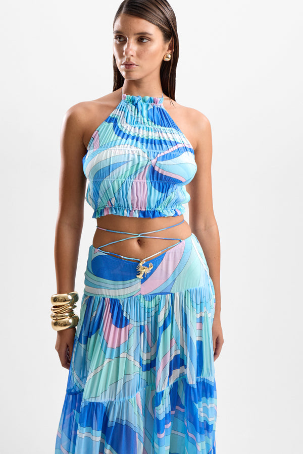 Spice Ruched Top - Dolce Blue