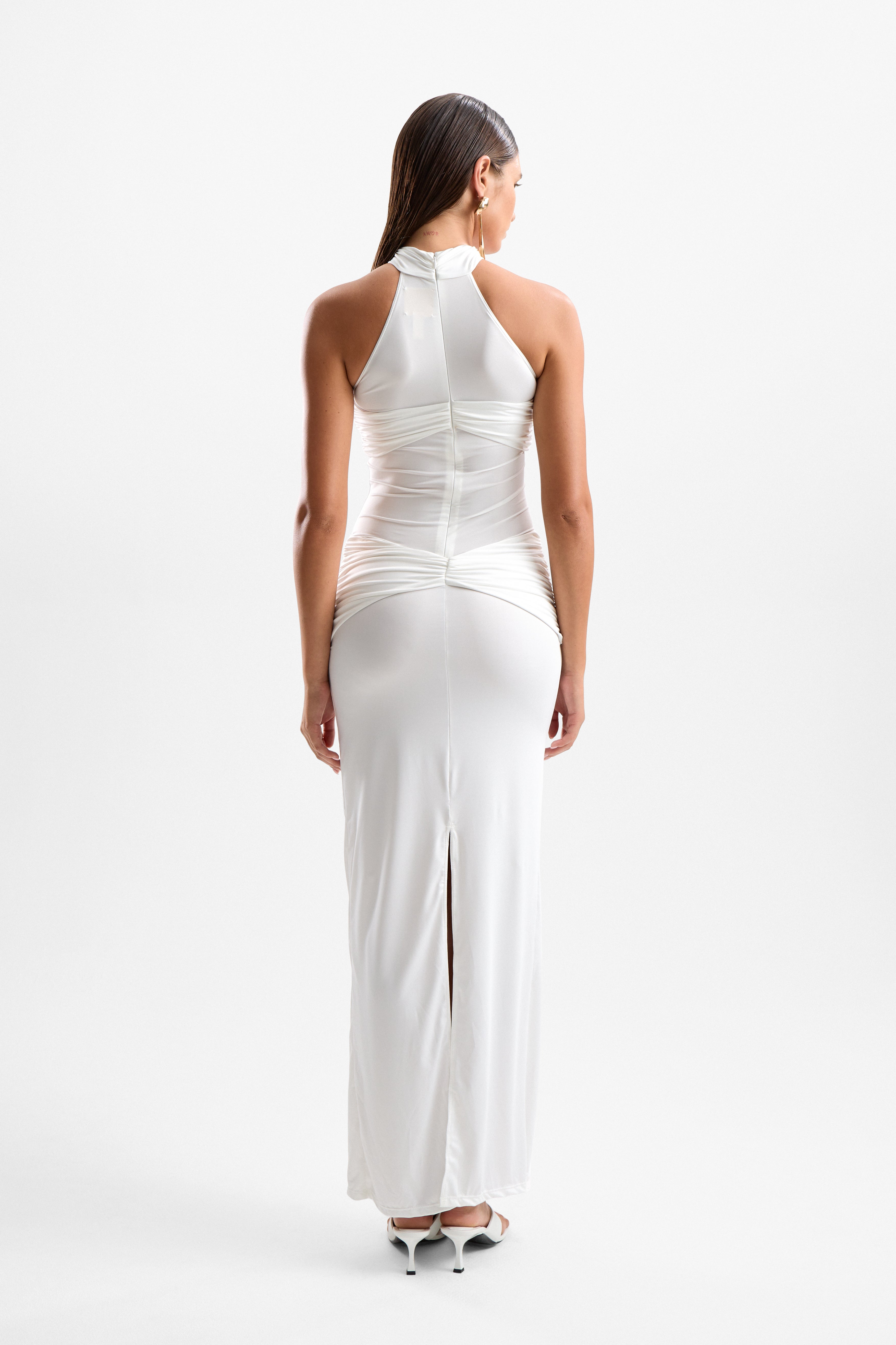 'Hevea' Halo Maxi Dress - Pearl