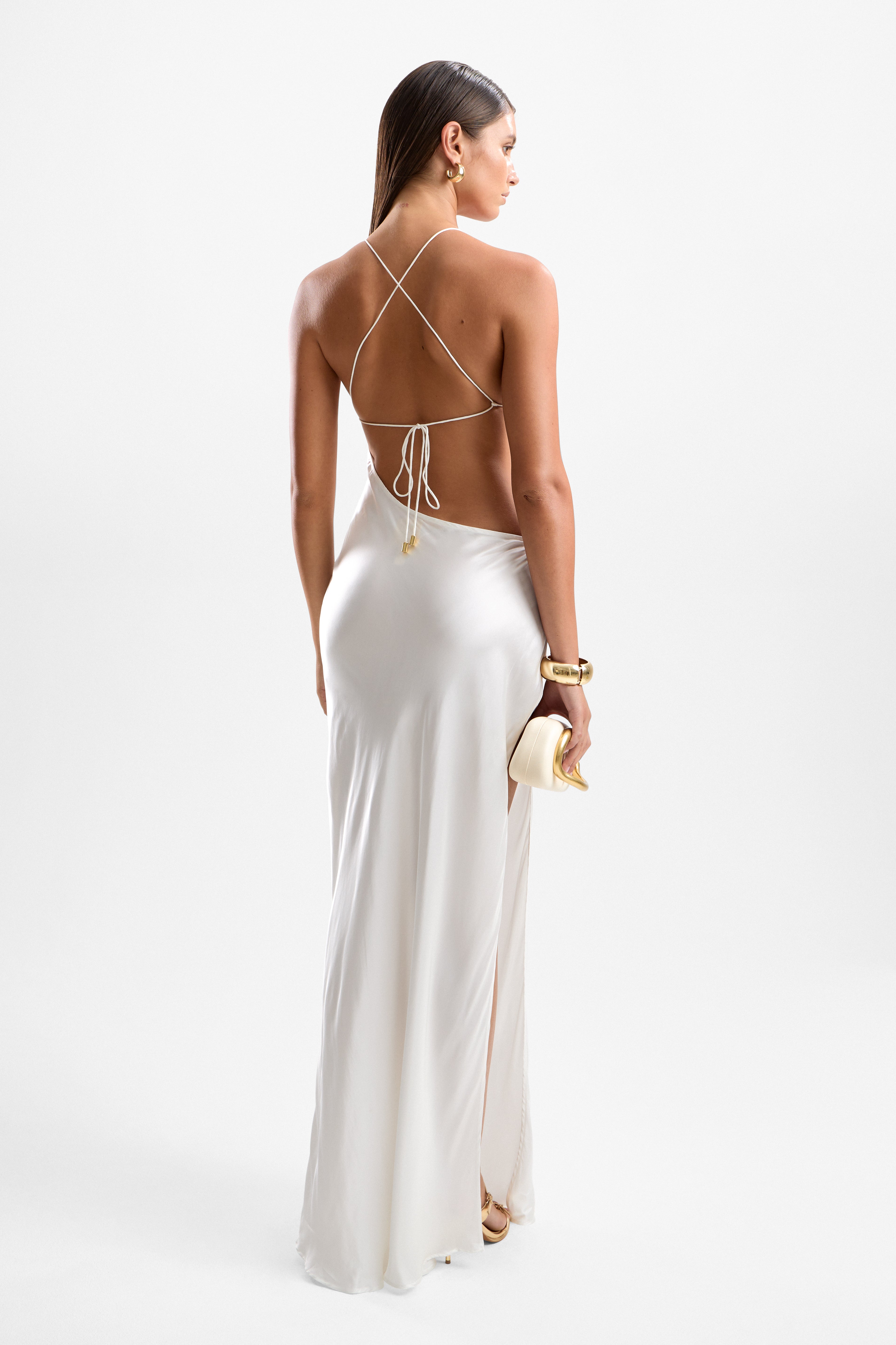 'Villa' Lobster Maxi Dress - Pearl