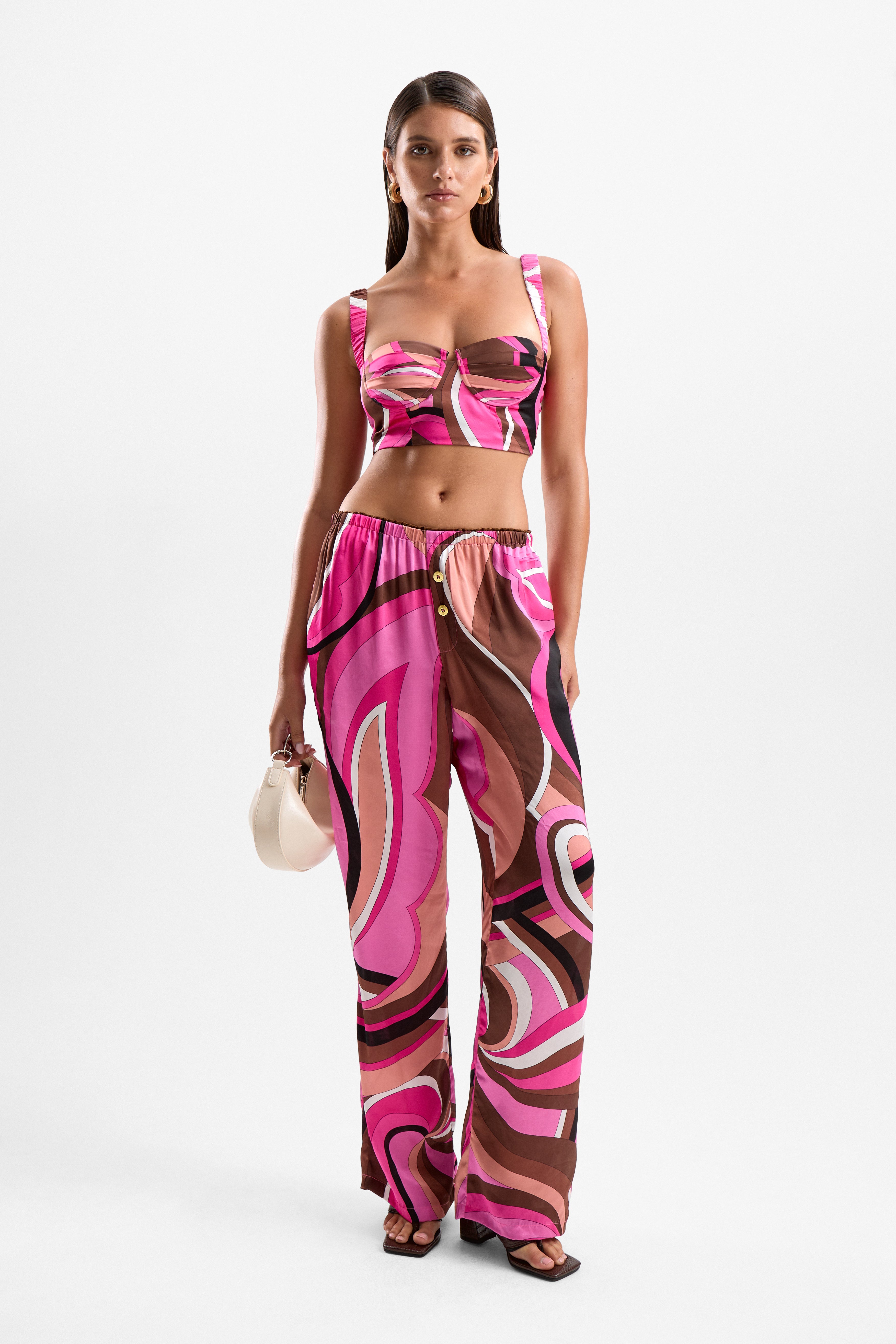 'Saffron' Bustier Top - Dolce Pink
