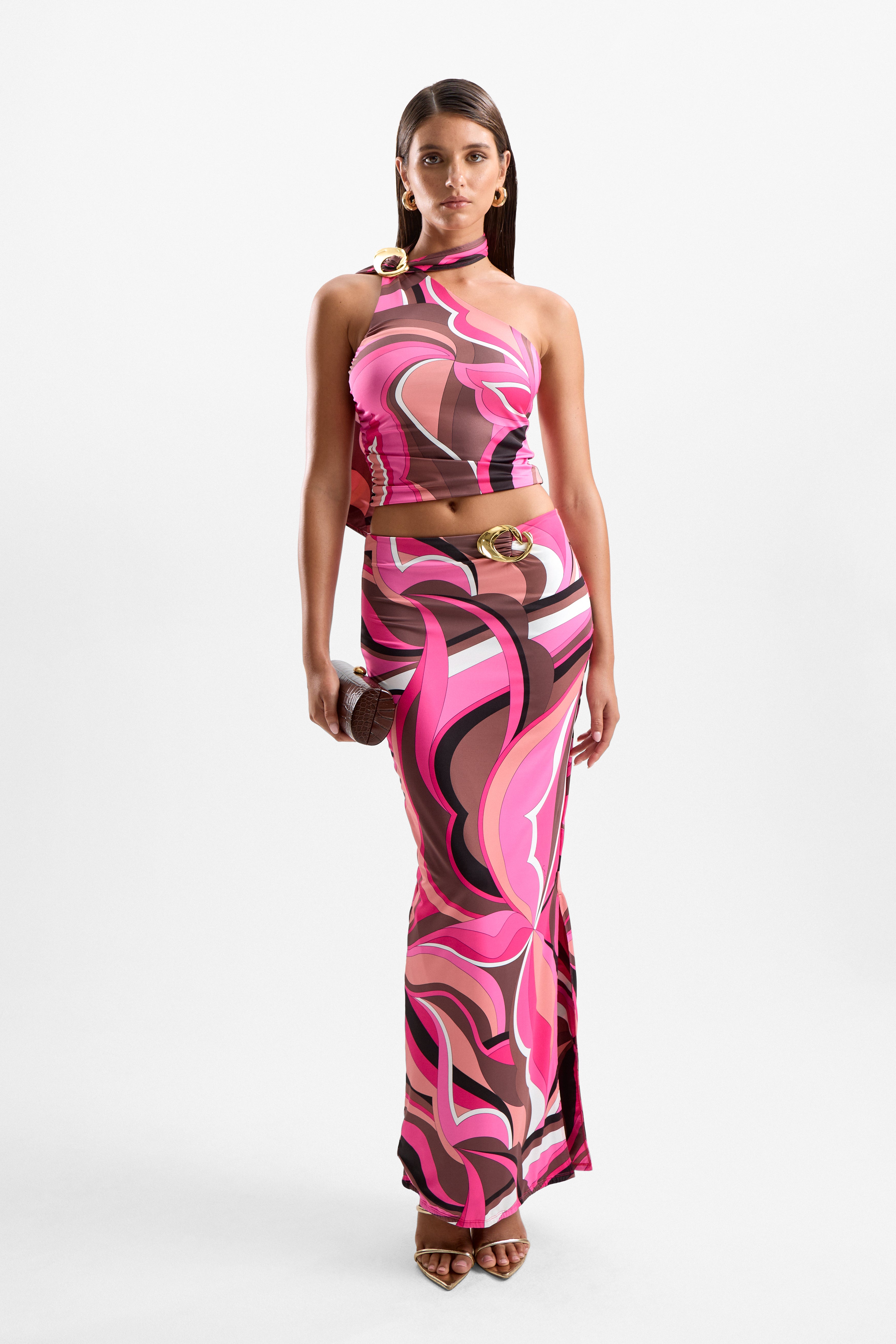 'Reverie' Halo Maxi Skirt - Dolce Pink