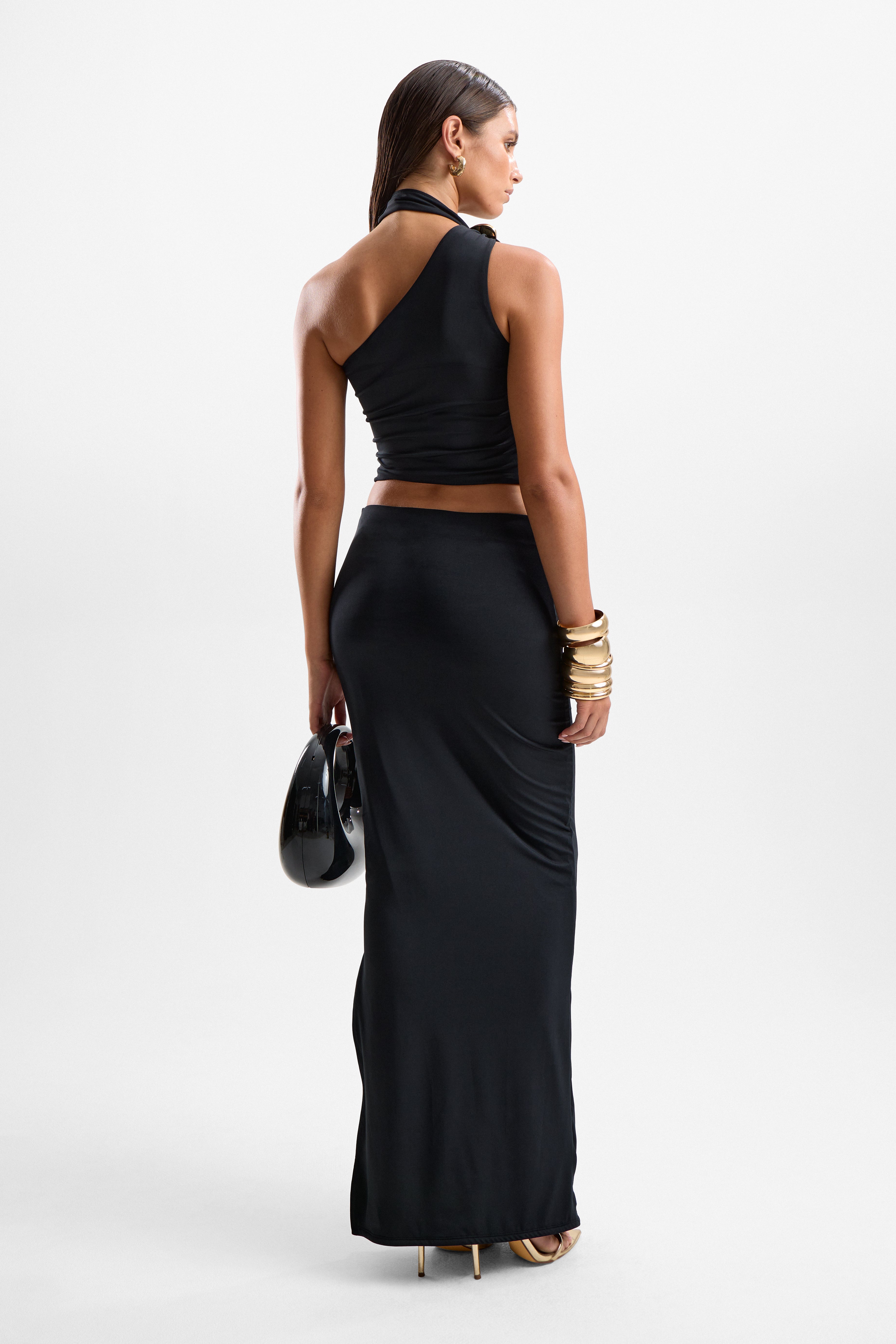 'Reverie' Halo Maxi Skirt - Black