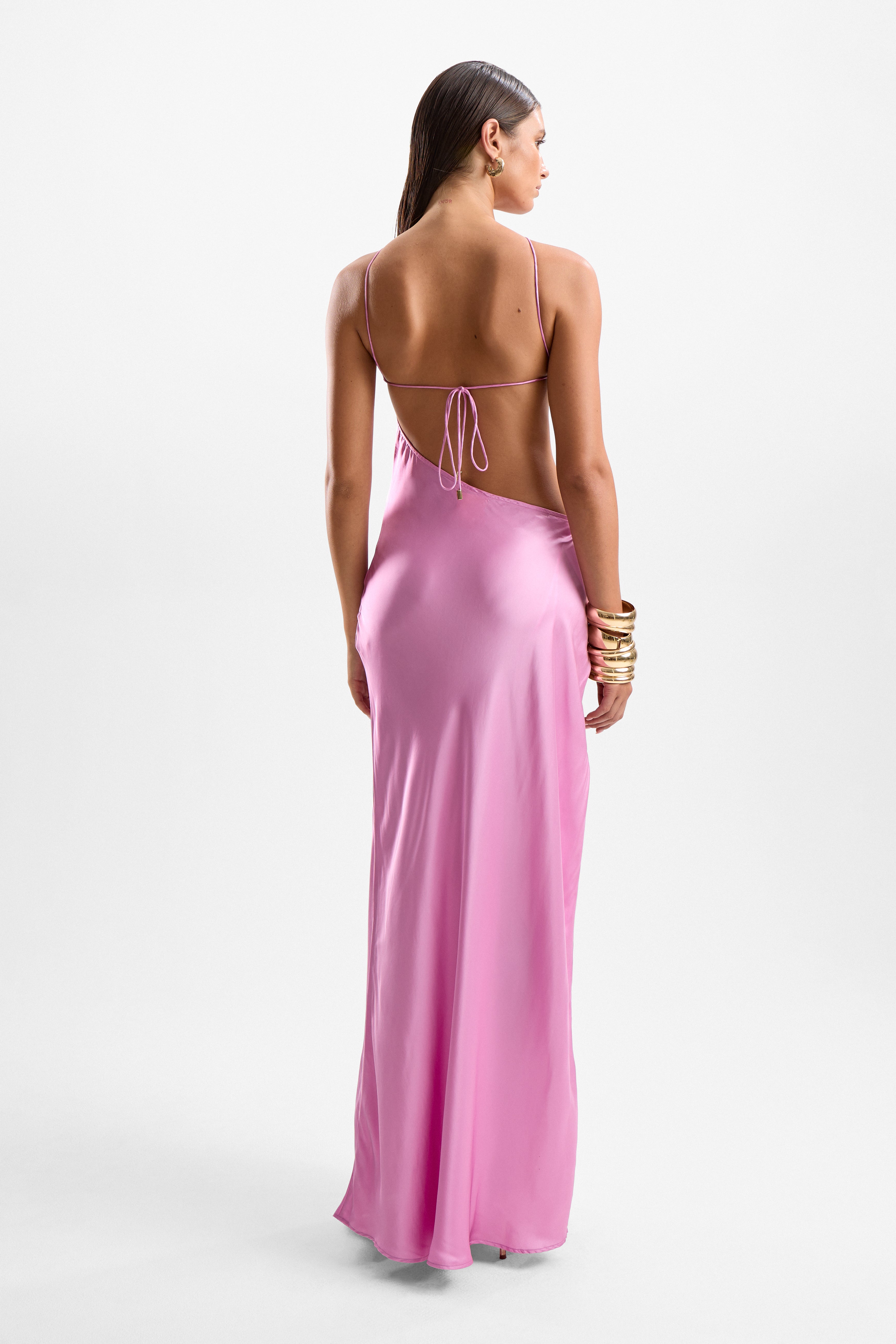 'Villa' Lobster Maxi Dress - Dahlia