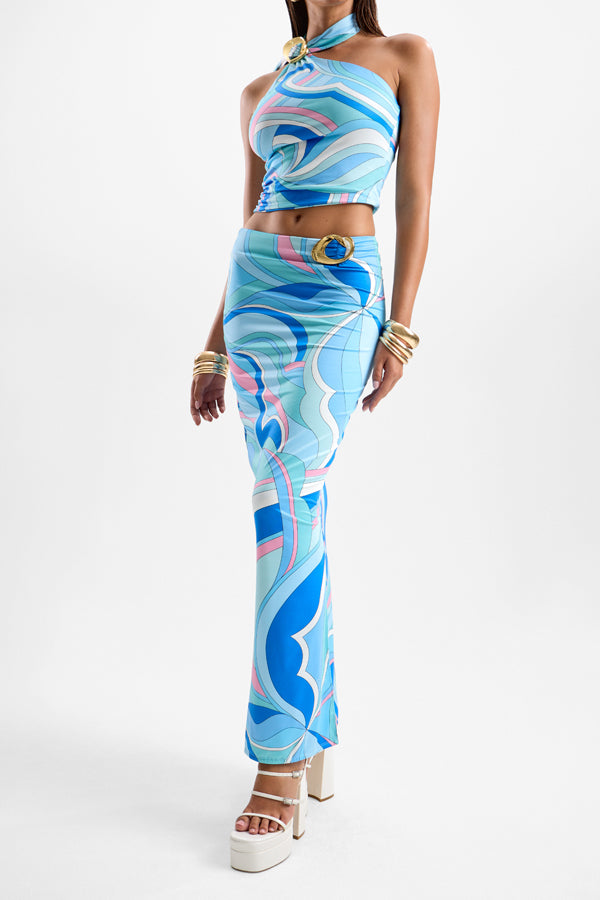 Reverie Halo Maxi Skirt - Dolce Blue