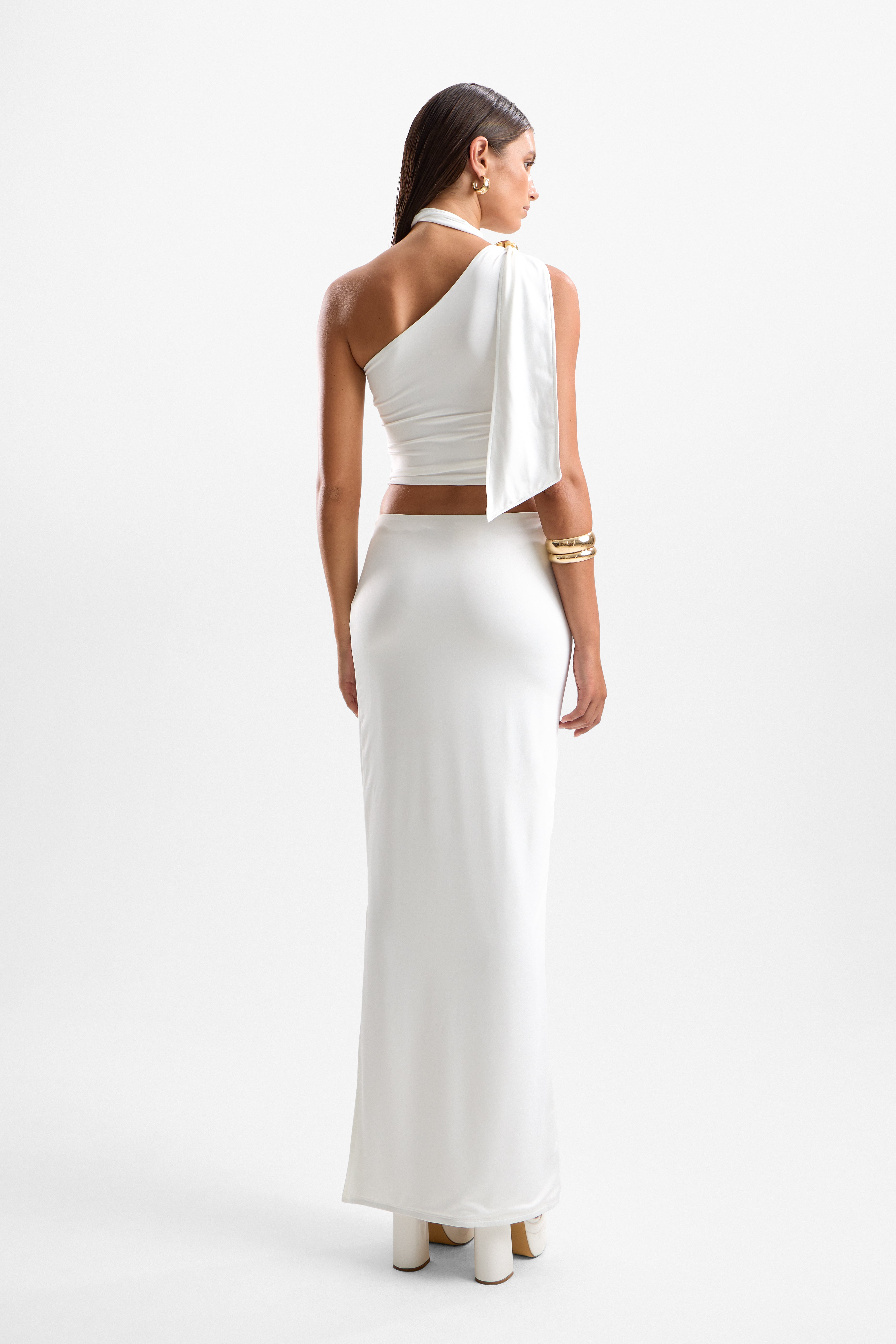 'Reverie' Halo Maxi Skirt - Pearl