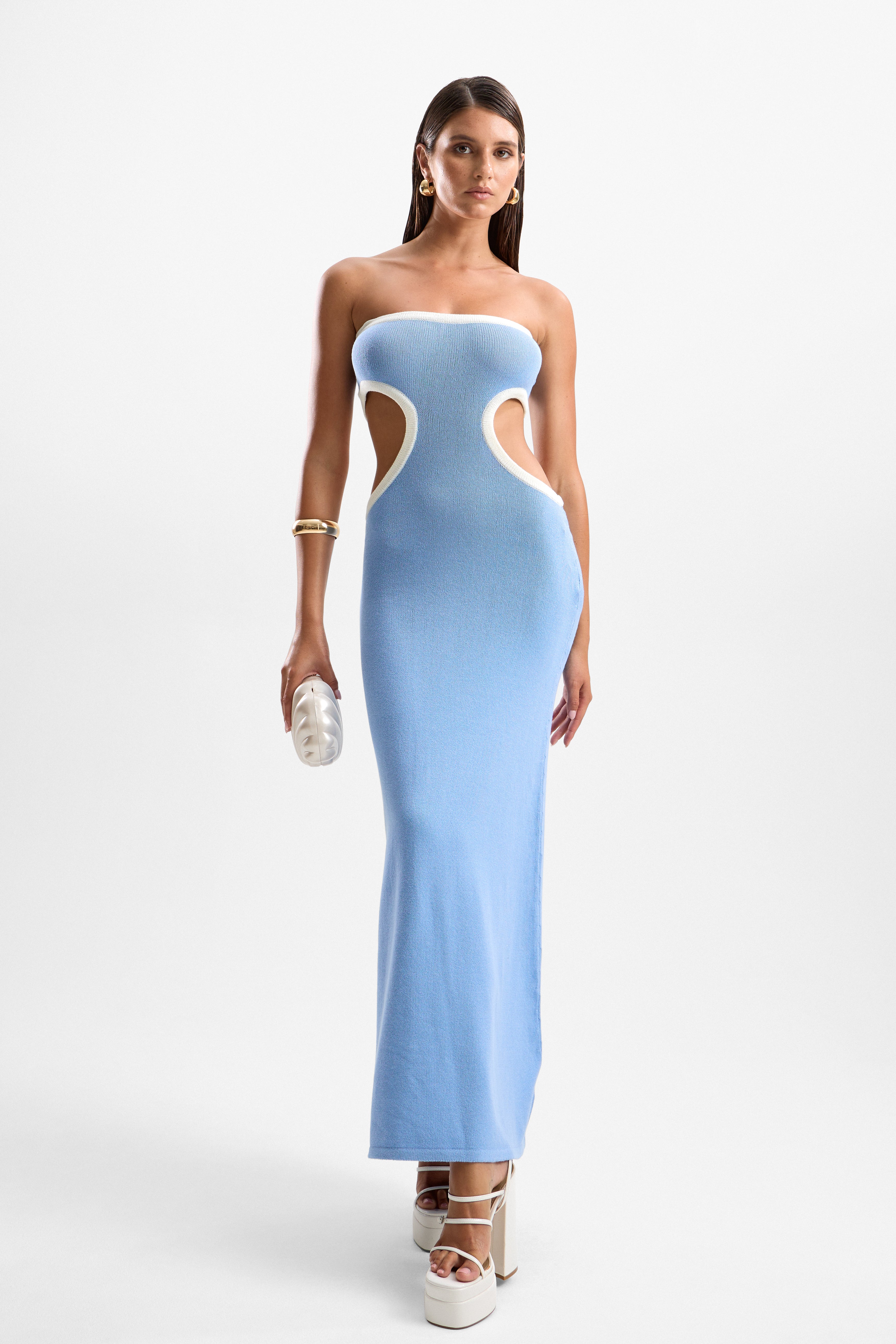 'Empire' Knit Dress - Baby Blue