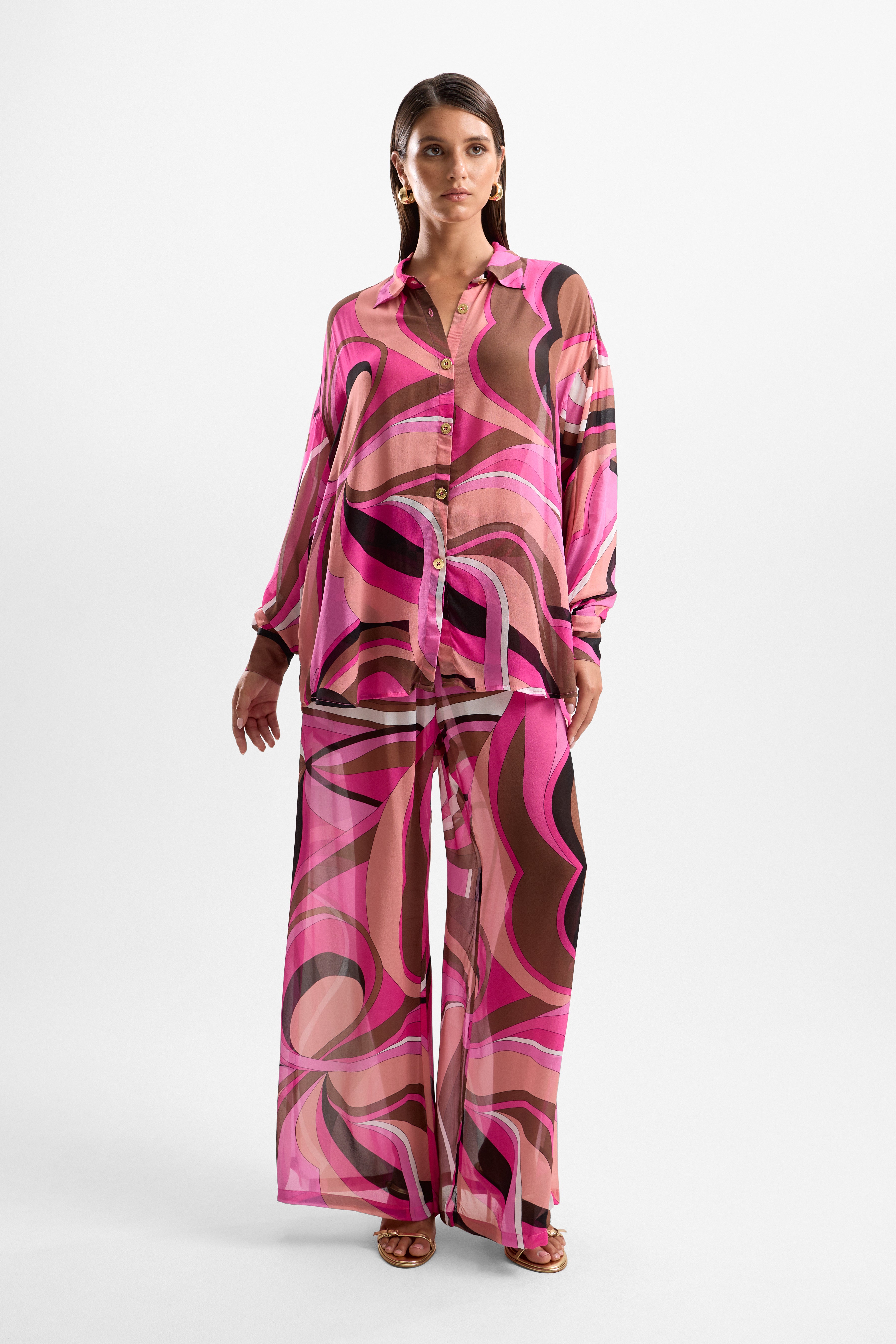 'Solace' Button Up Shirt - Dolce Pink