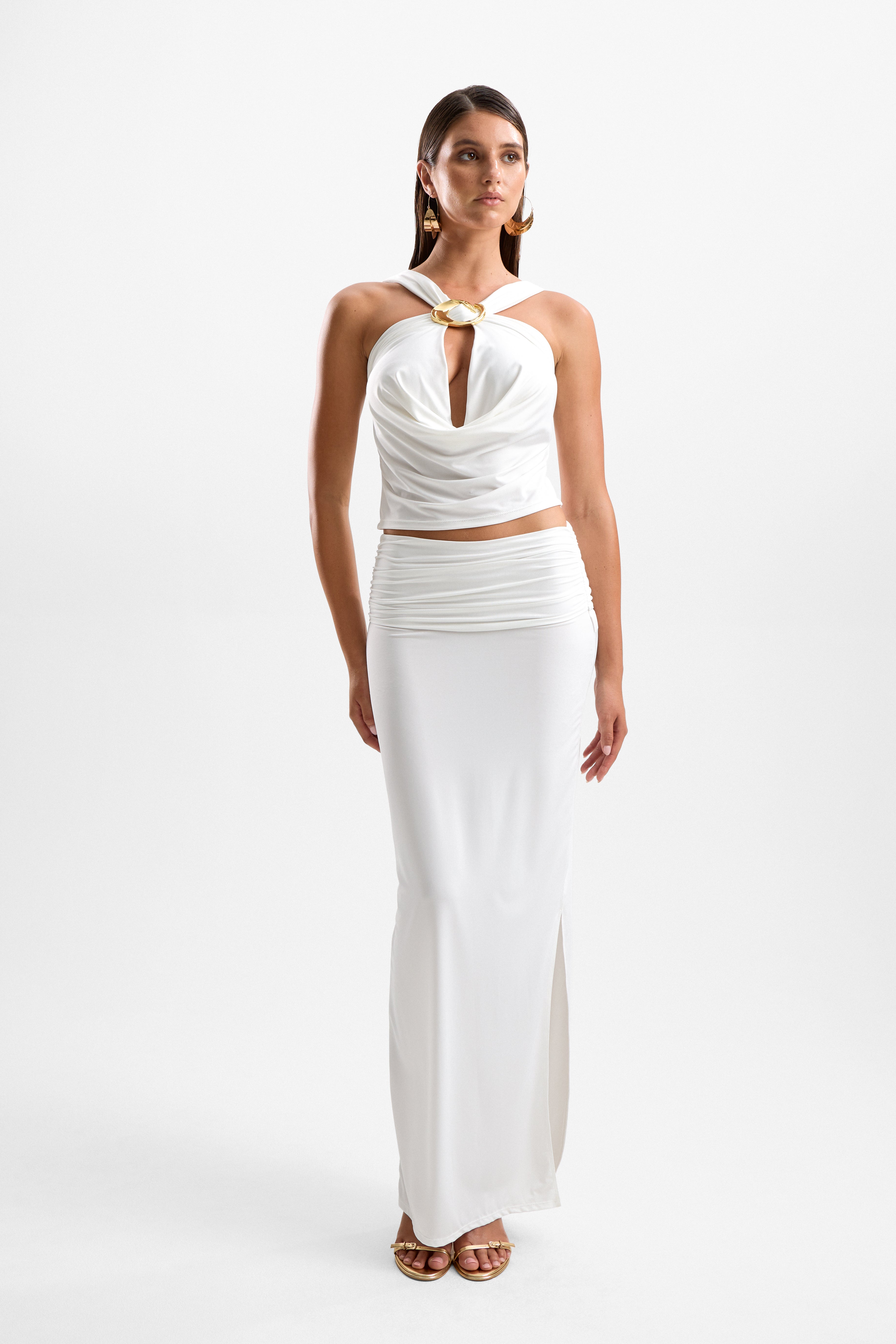 'Jadore' Maxi Skirt - Pearl