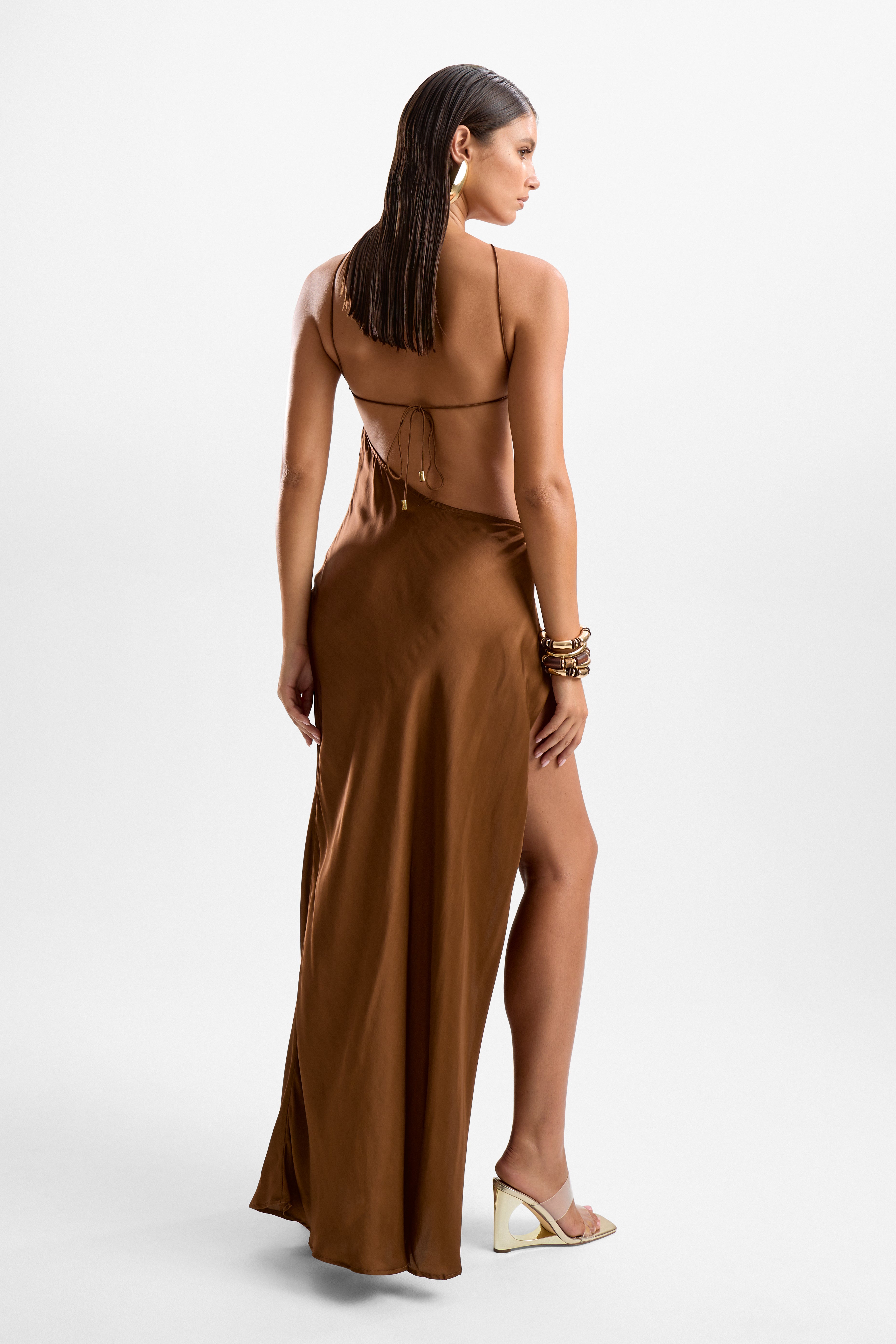 'Villa' Lobster Maxi Dress - Mocha