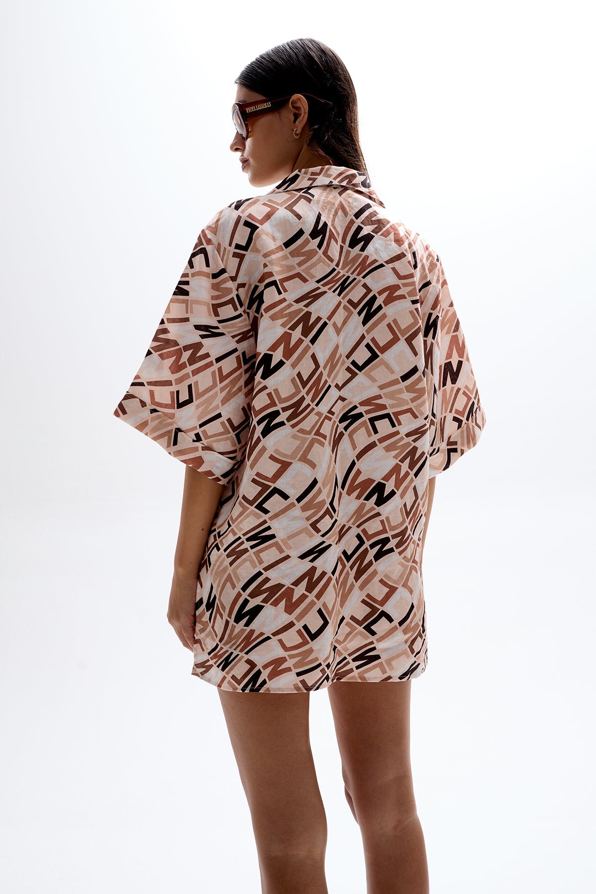 Mirage' Bowling Shirt - Monogram Beige