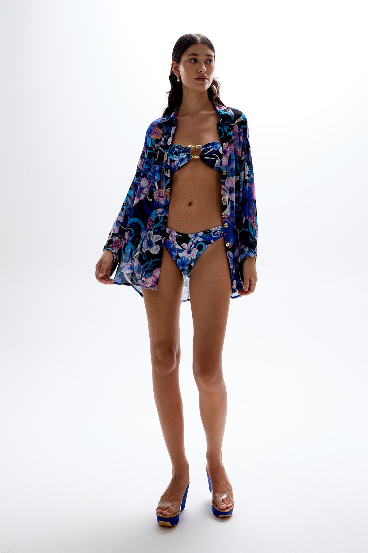 Locket' Bandeau Top - Hibiscus Blue
