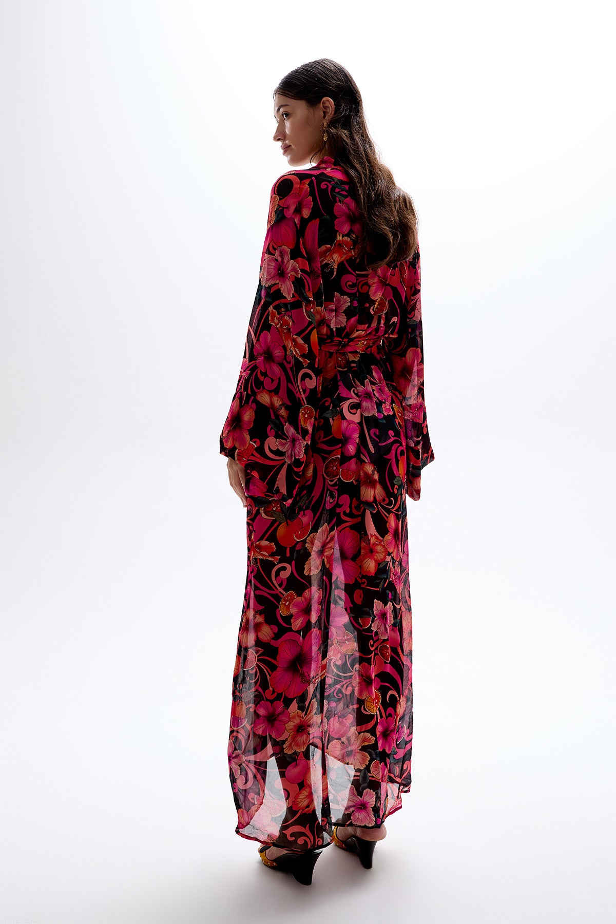 'Fortune' Robe - Hibiscus Pink