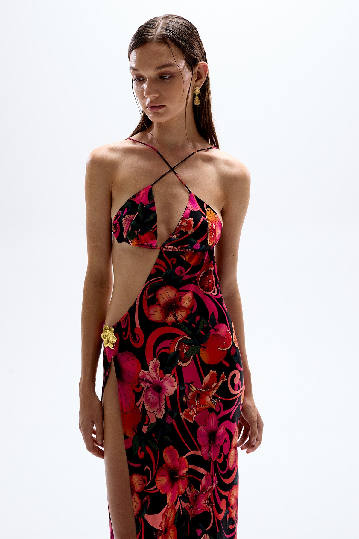 'Villa' Cut-Out Dress - Hibiscus Pink