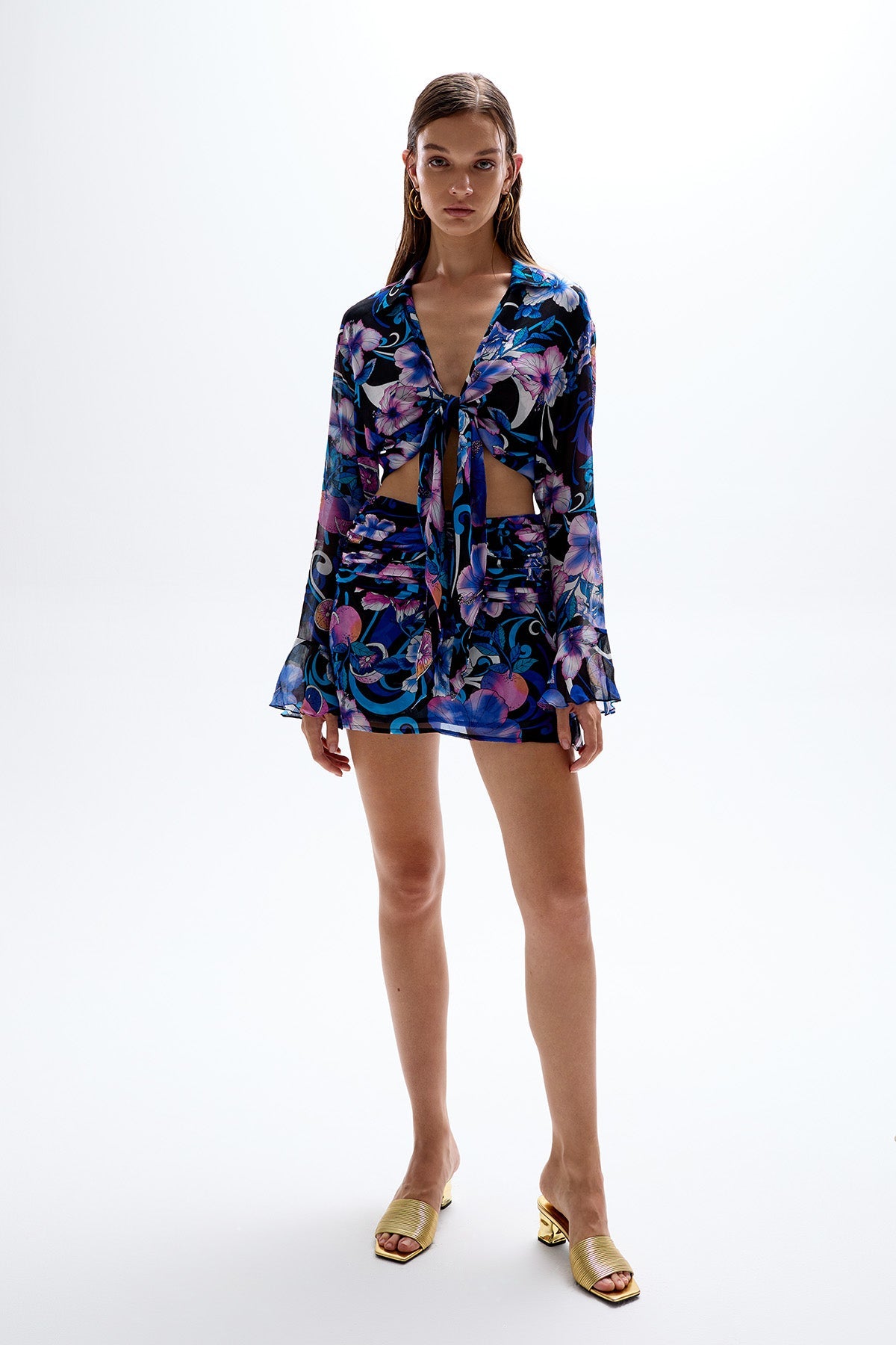 Camaro' Mini Skirt - Hibiscus Blue