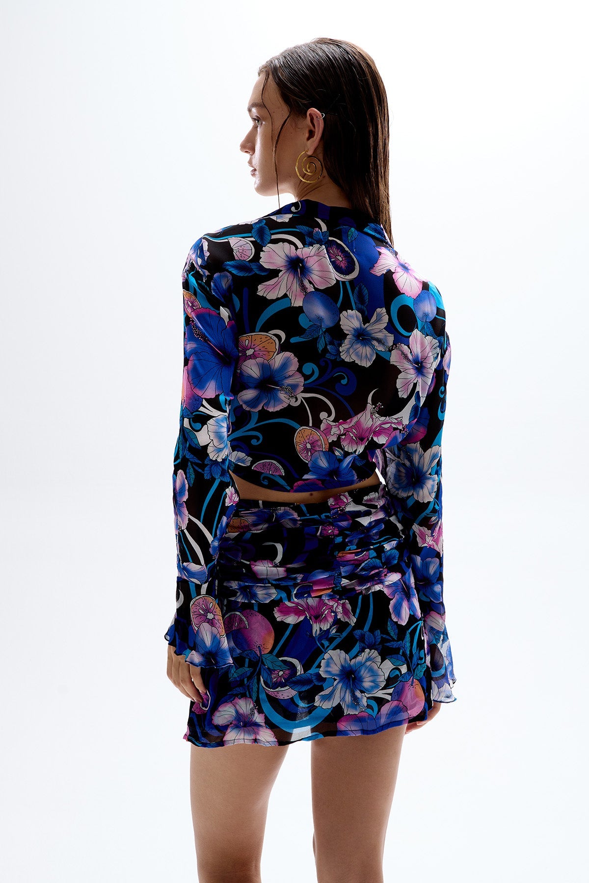 Camaro' Mini Skirt - Hibiscus Blue