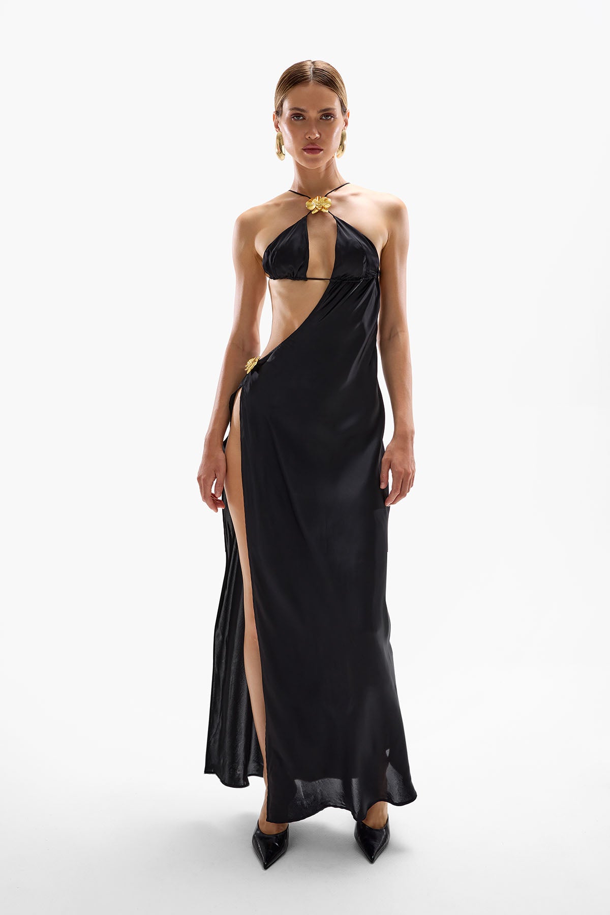 'Villa' Orchid Maxi Dress - Black