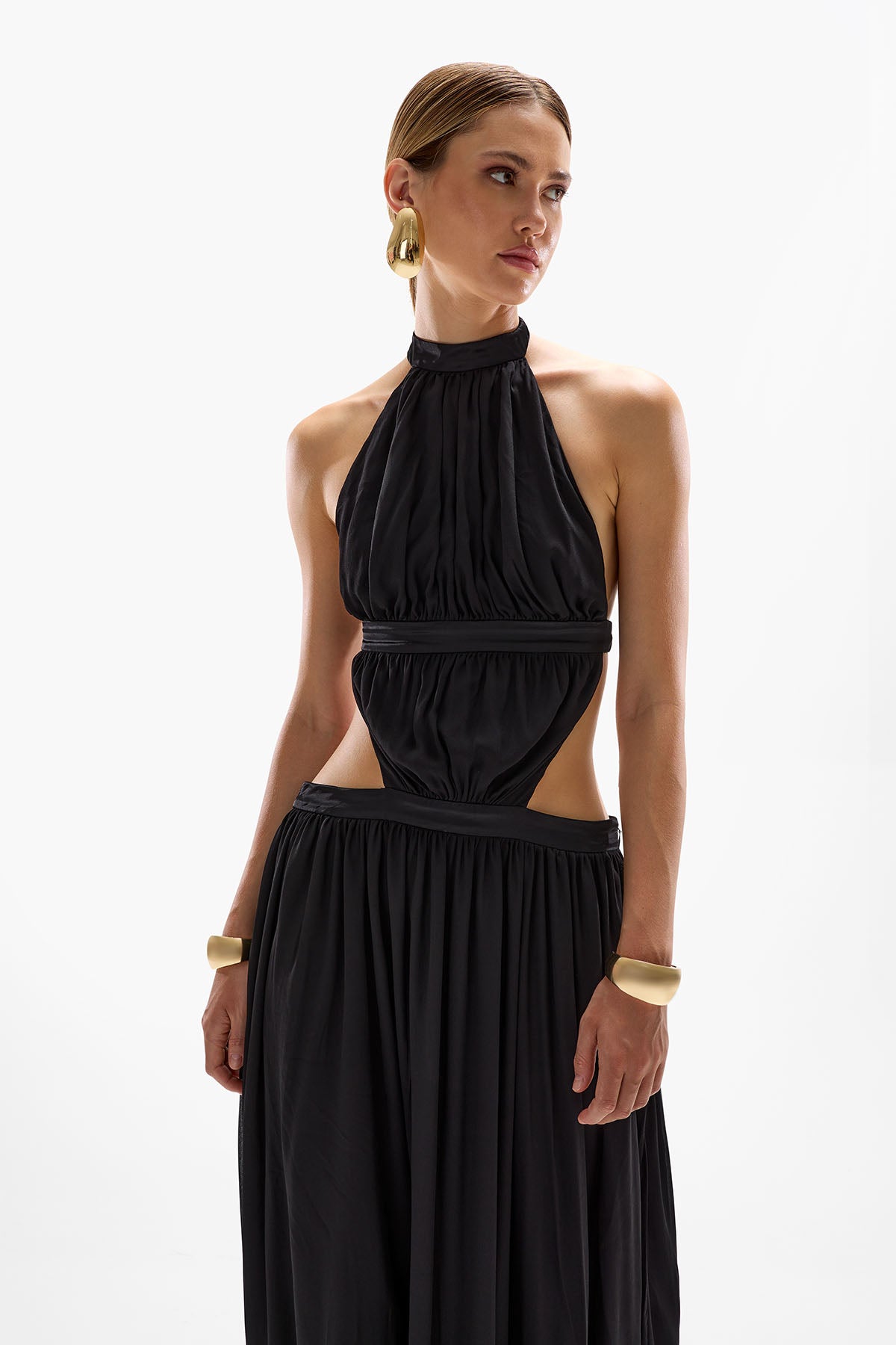 'Rosette' Maxi Dress - Black