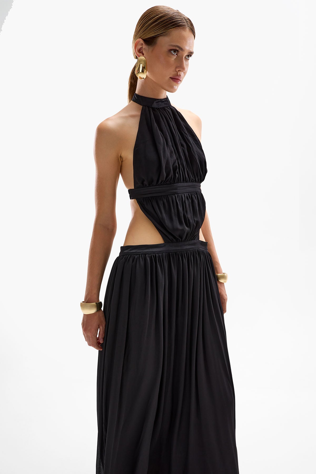 'Rosette' Maxi Dress - Black