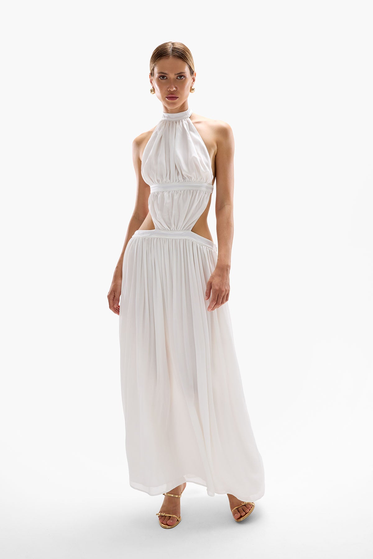 'Rosette' Maxi Dress - Pearl