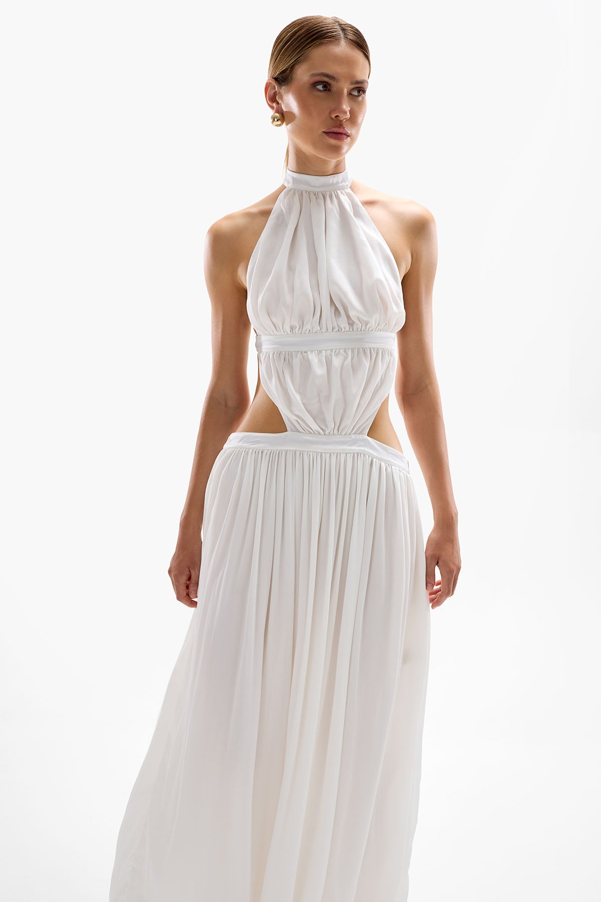 'Rosette' Maxi Dress - Pearl