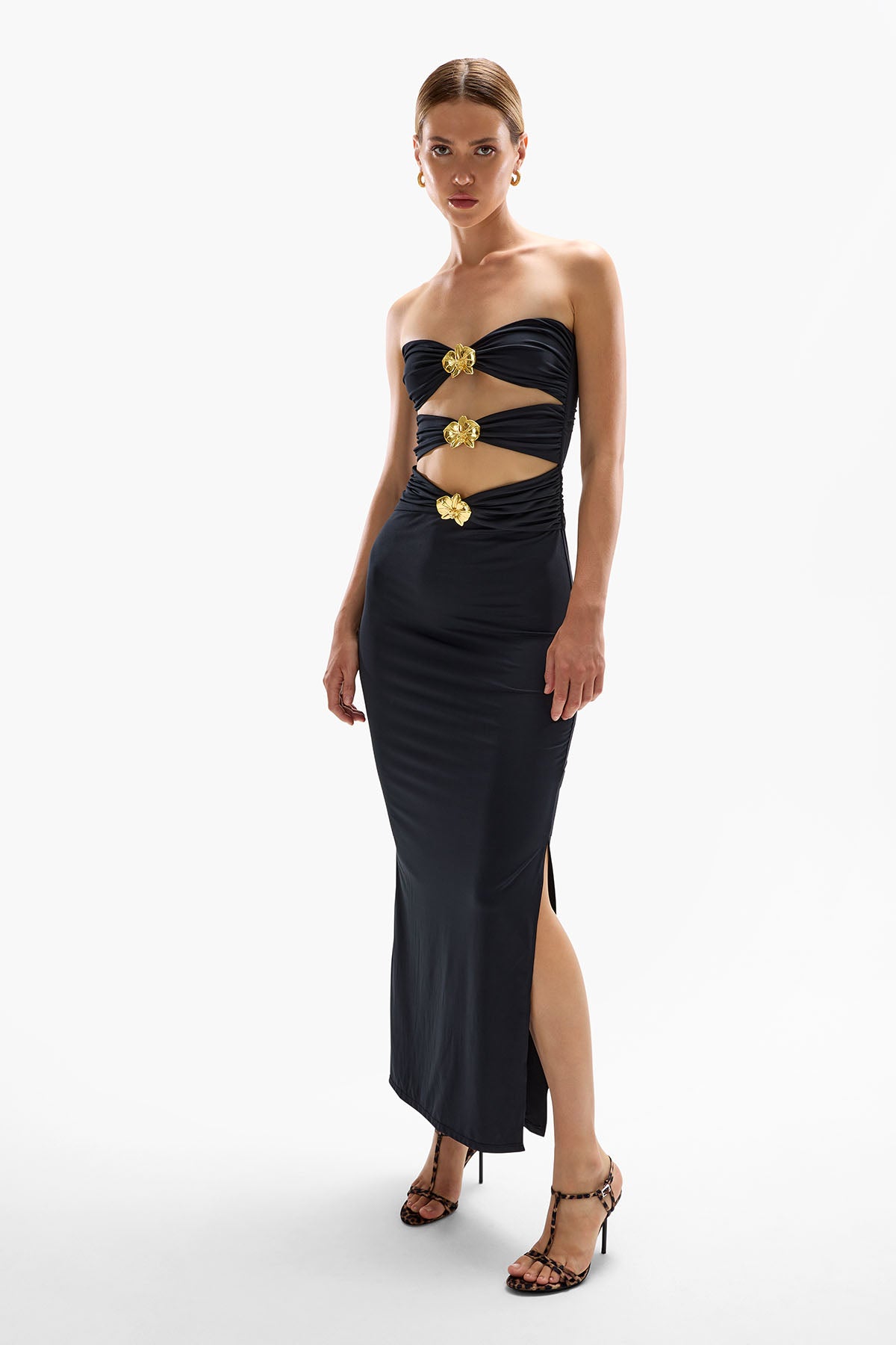'Rome' Orchid Maxi Dress - Black