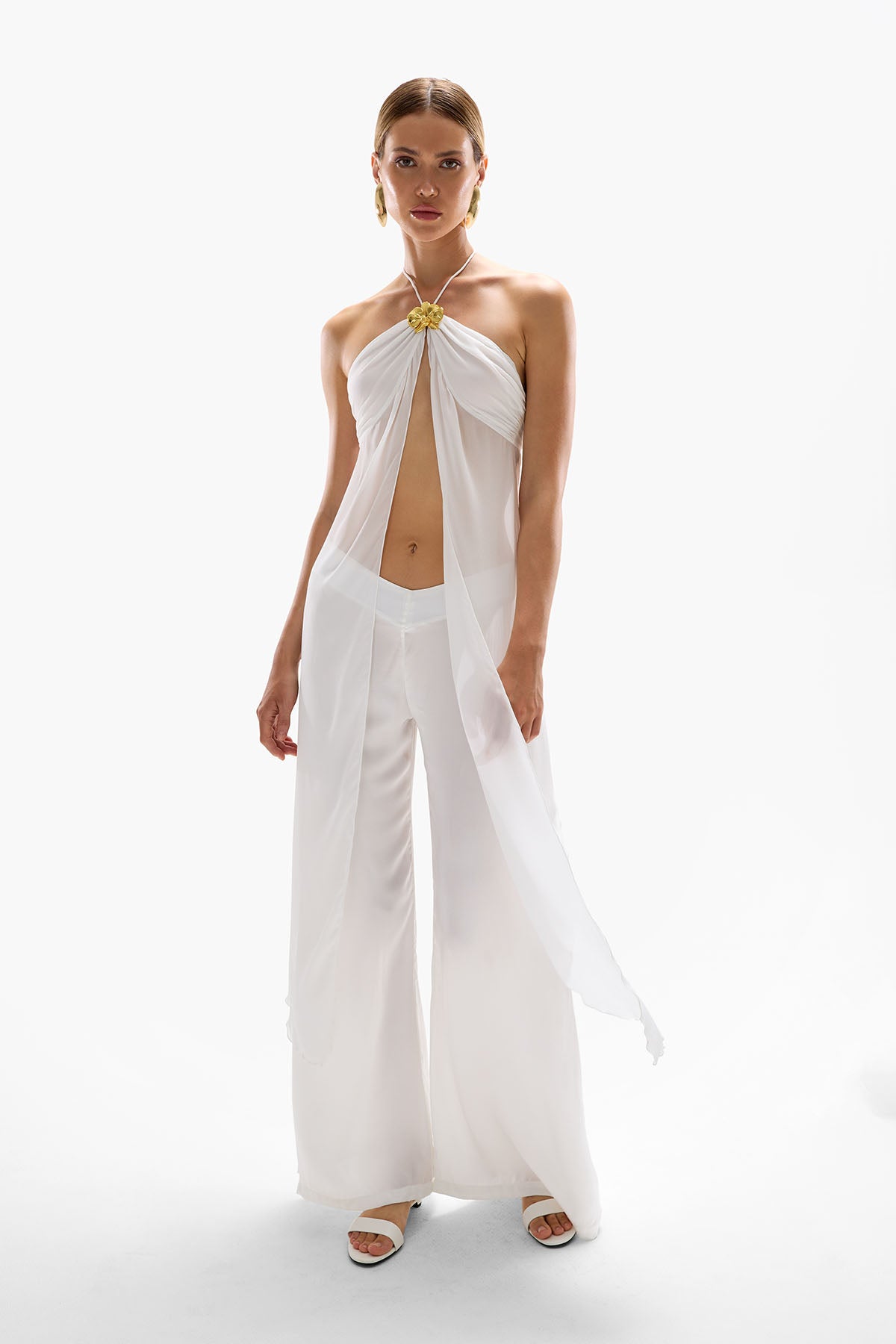 Coral' Drape Top - Pearl