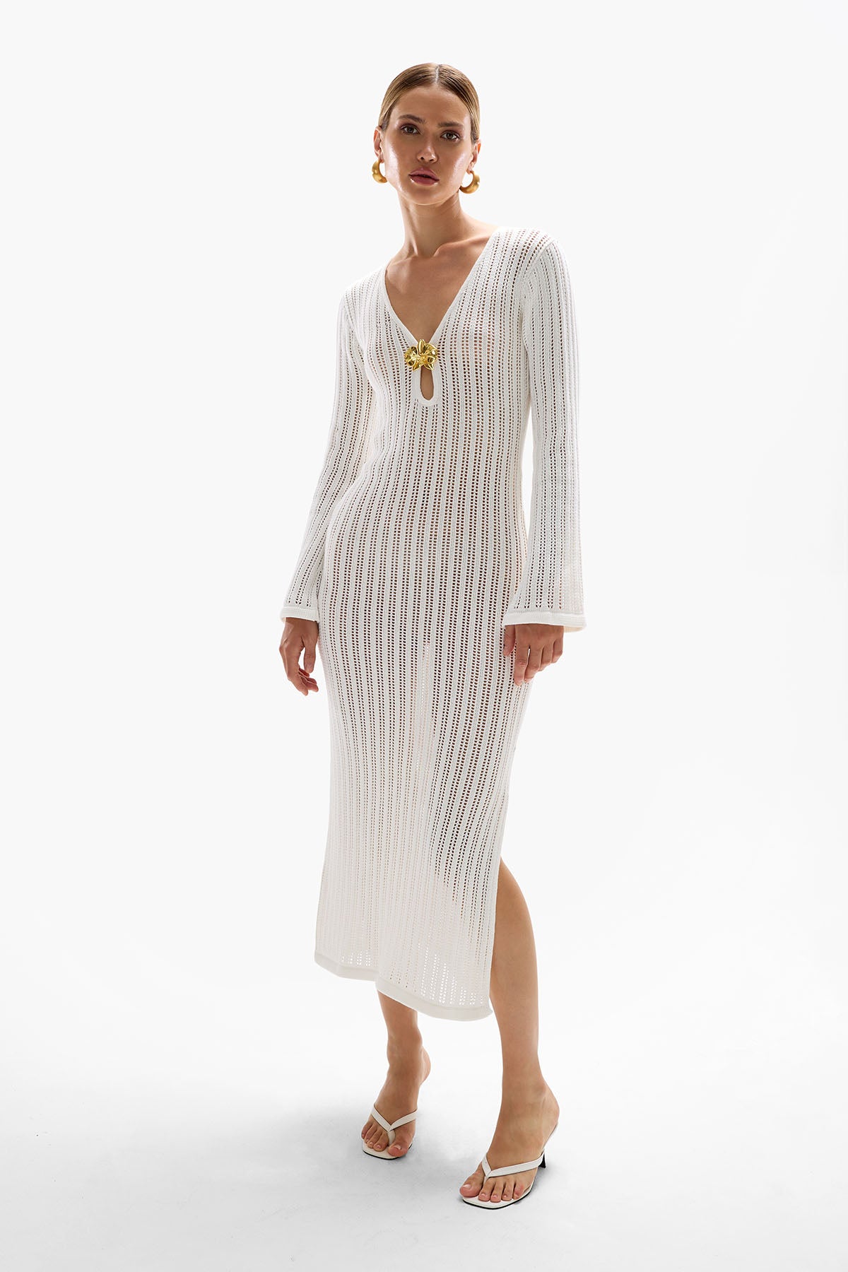 'Godiva' Orchid Knit Dress - Pearl