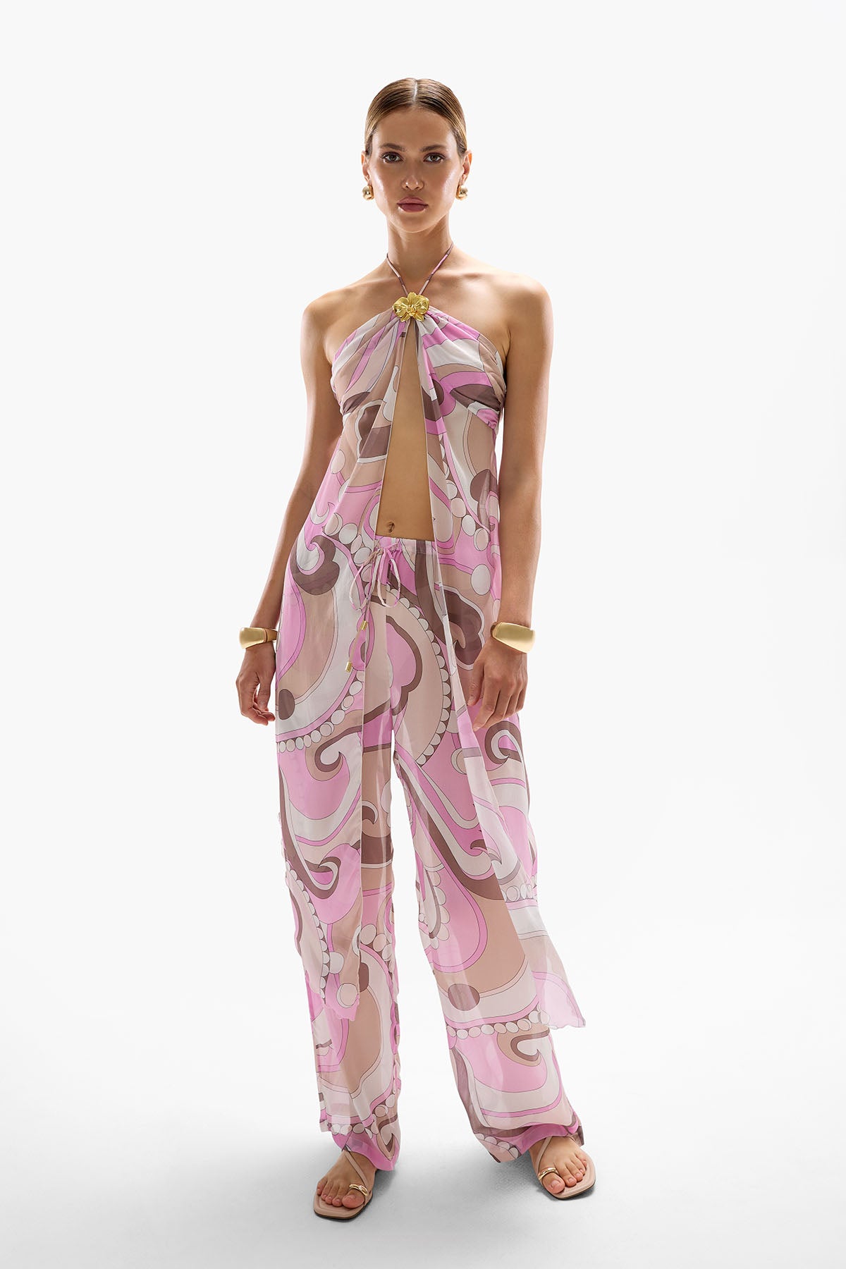 'Coral' Orchid Drape Top - Antibes