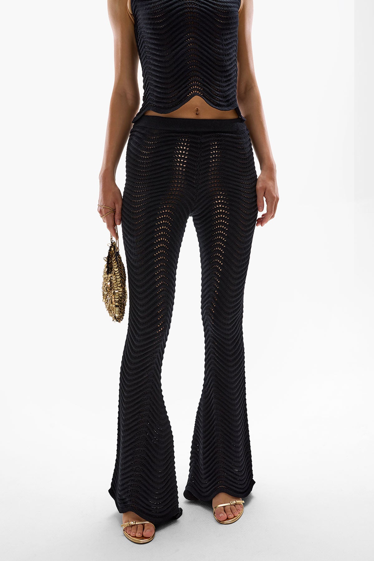 'Arc' Knit Top - Black