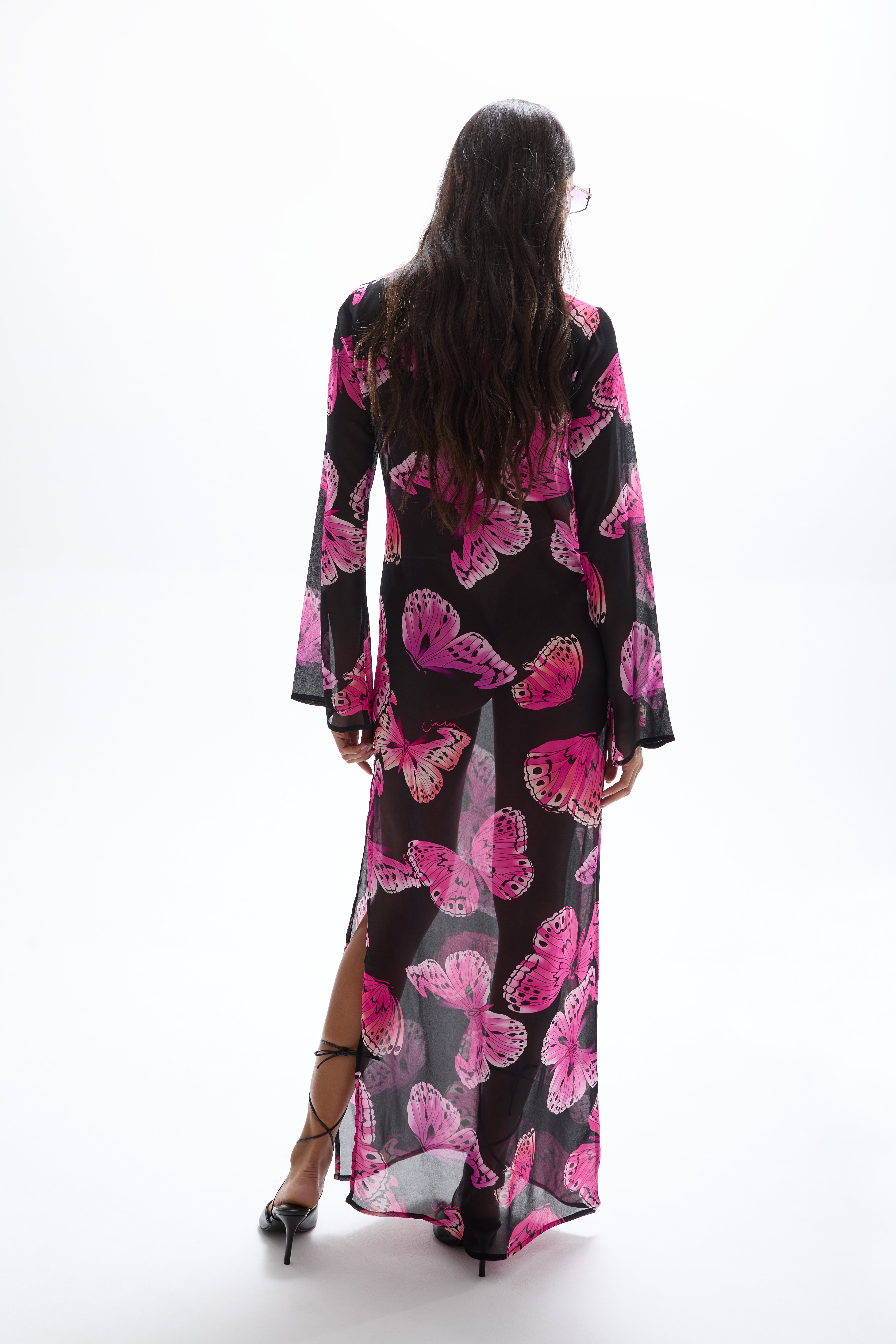 'Hotline' Butterfly Maxi Dress - Monarch