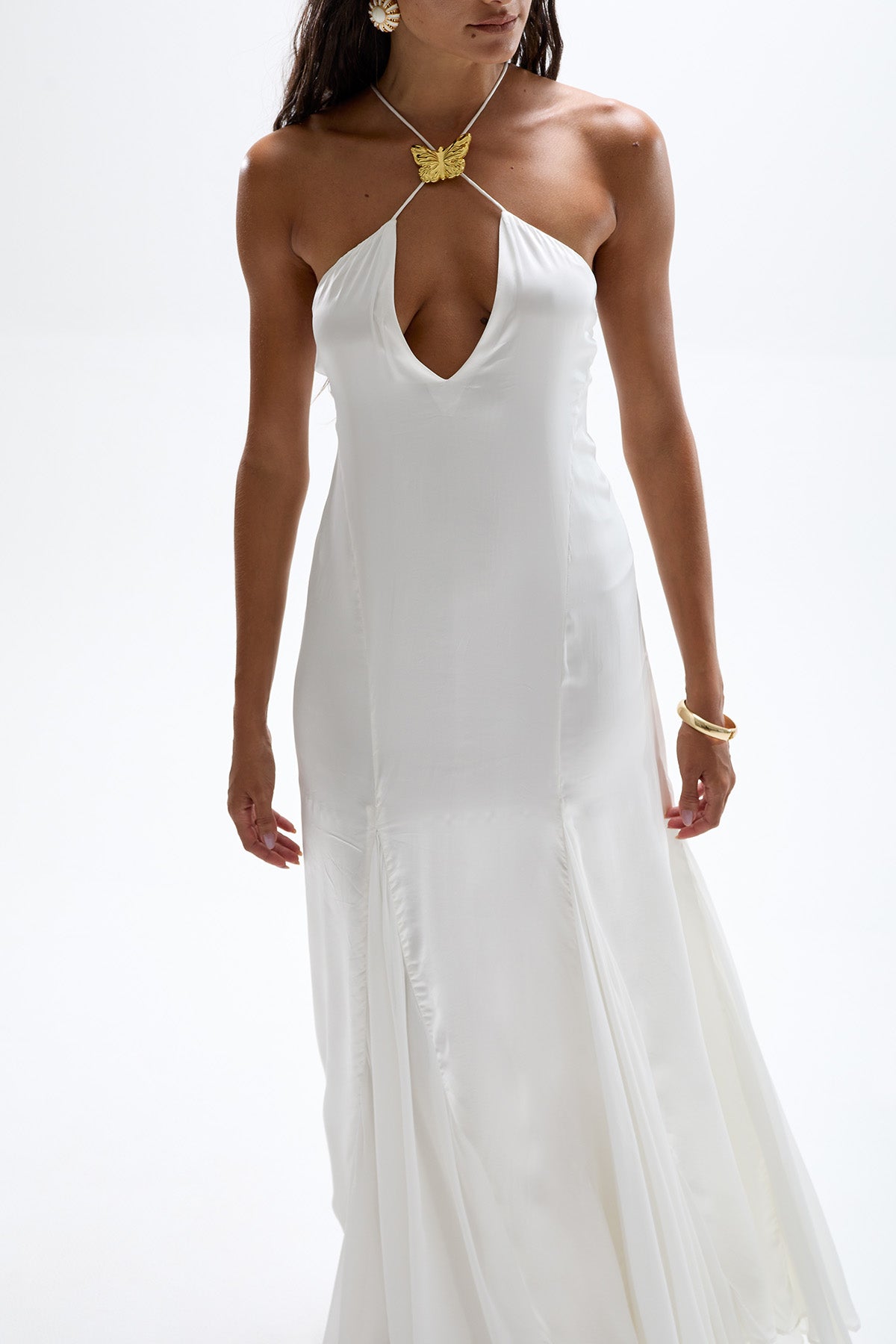 'Como' Butterfly Maxi Dress - Pearl