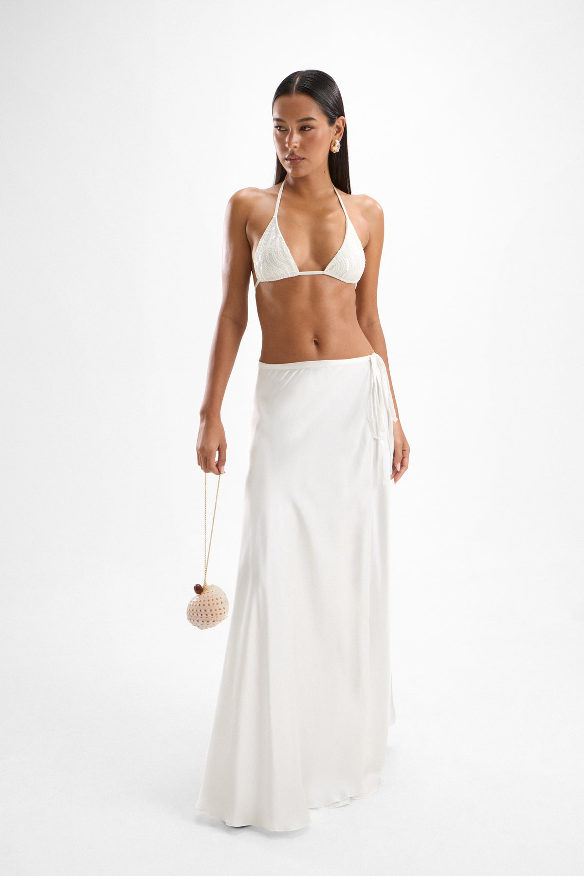 Monica Wrap Skirt - Pearl