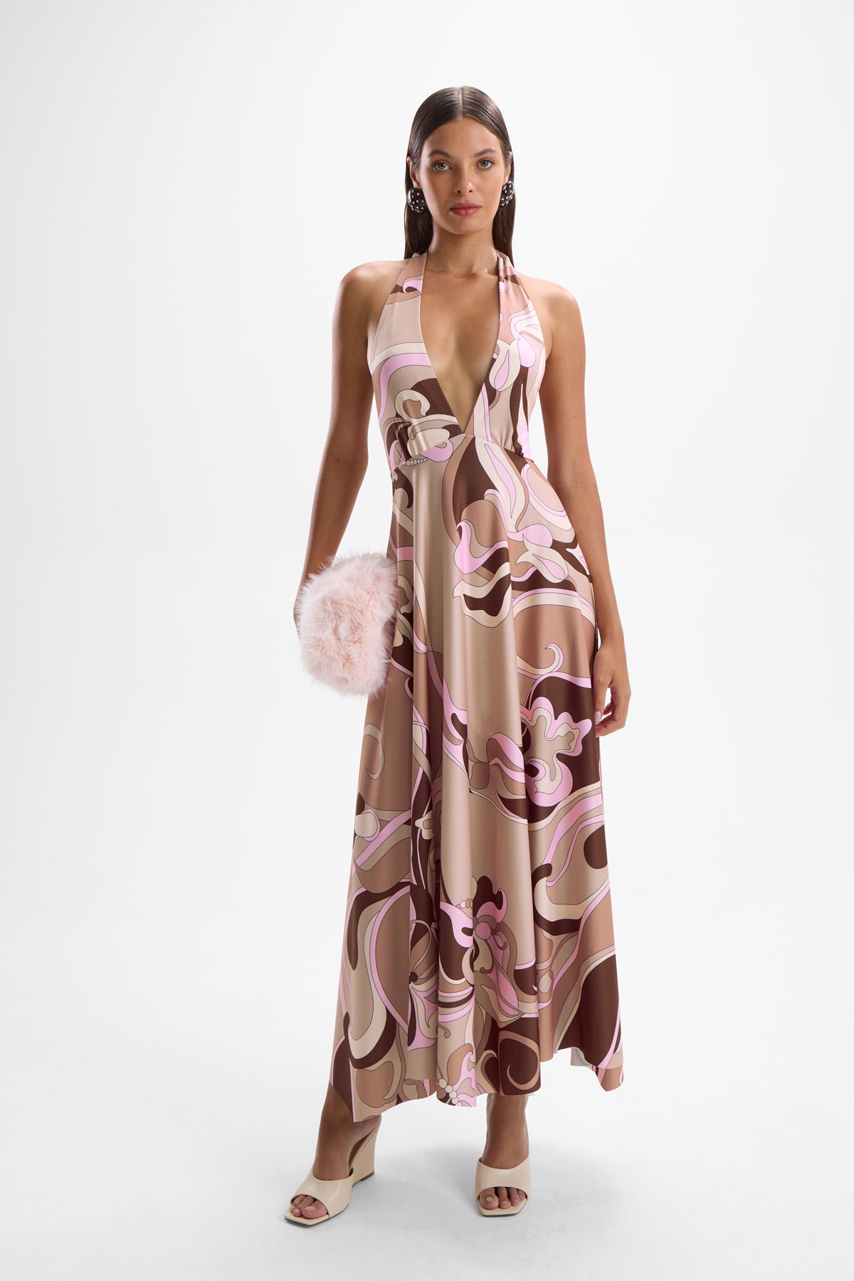 Lalique Halter Dress - Deco Mocha
