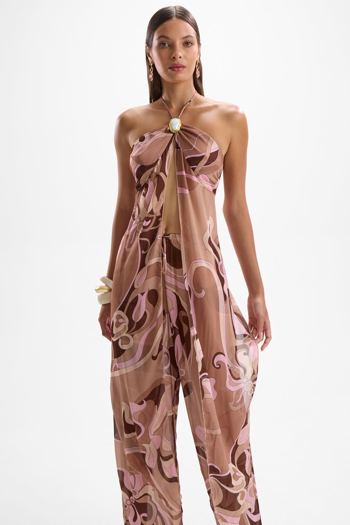 Coral Moonstone Drape Top - Deco Mocha