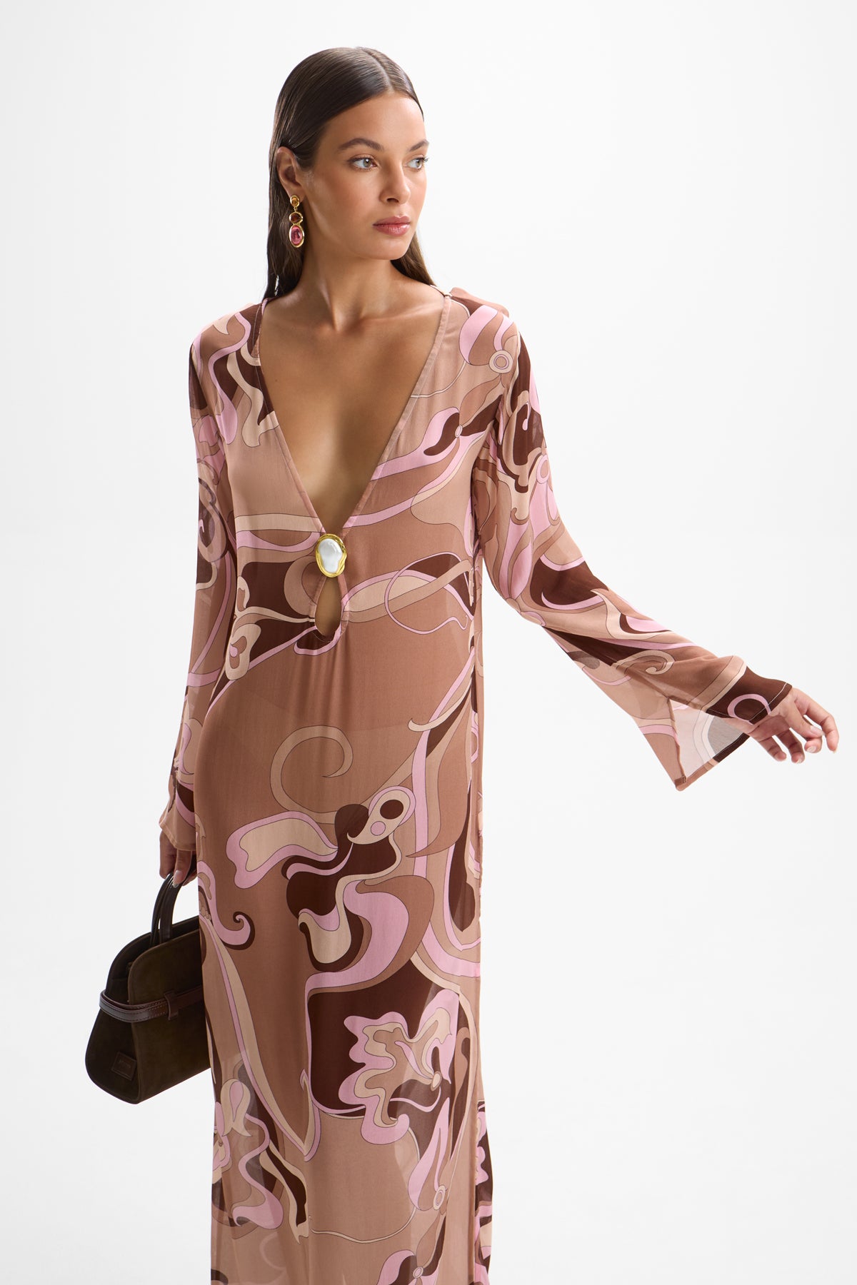 Hotline Moonstone Dress - Deco Mocha