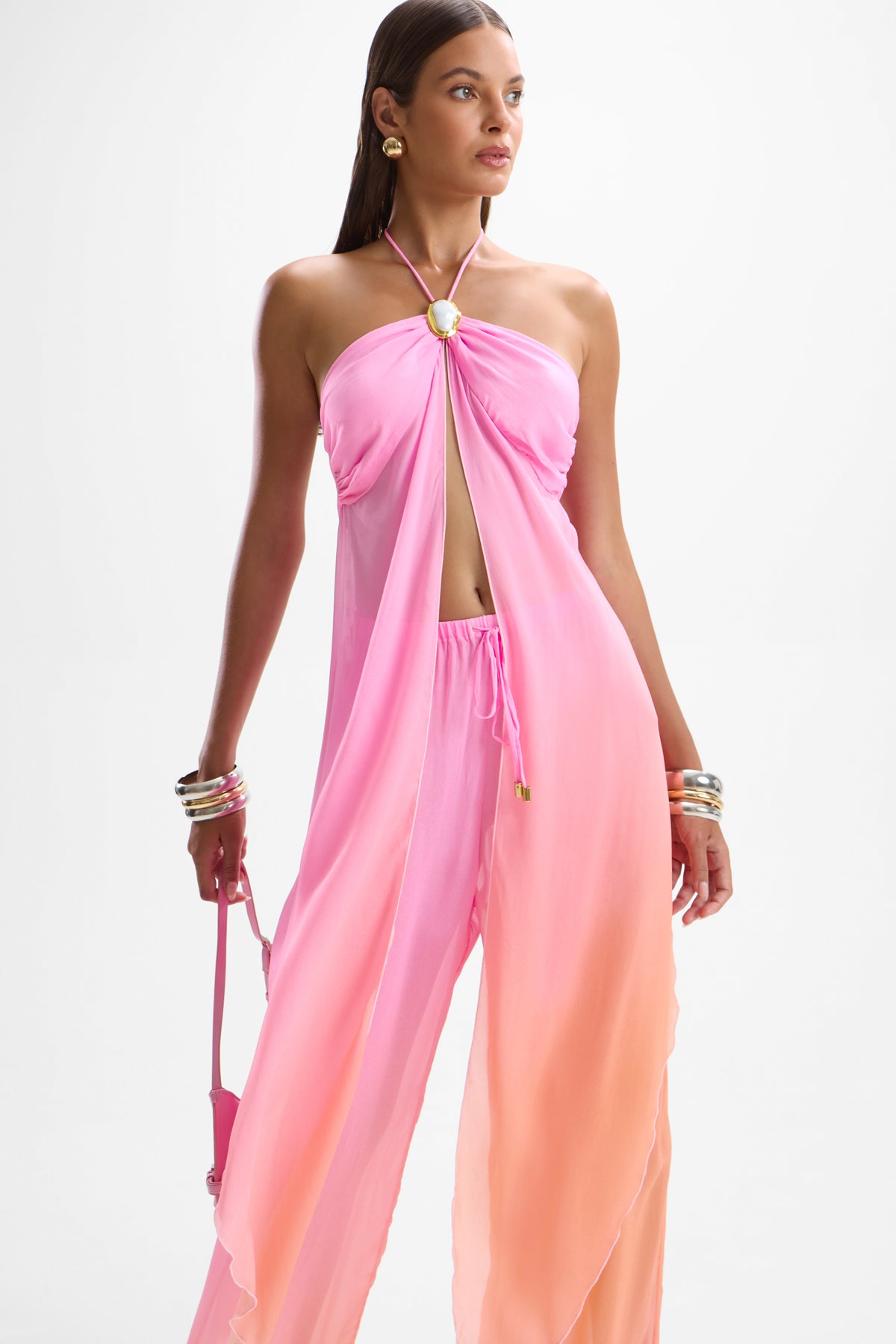 Coral Moonstone Drape Top - Sorbet