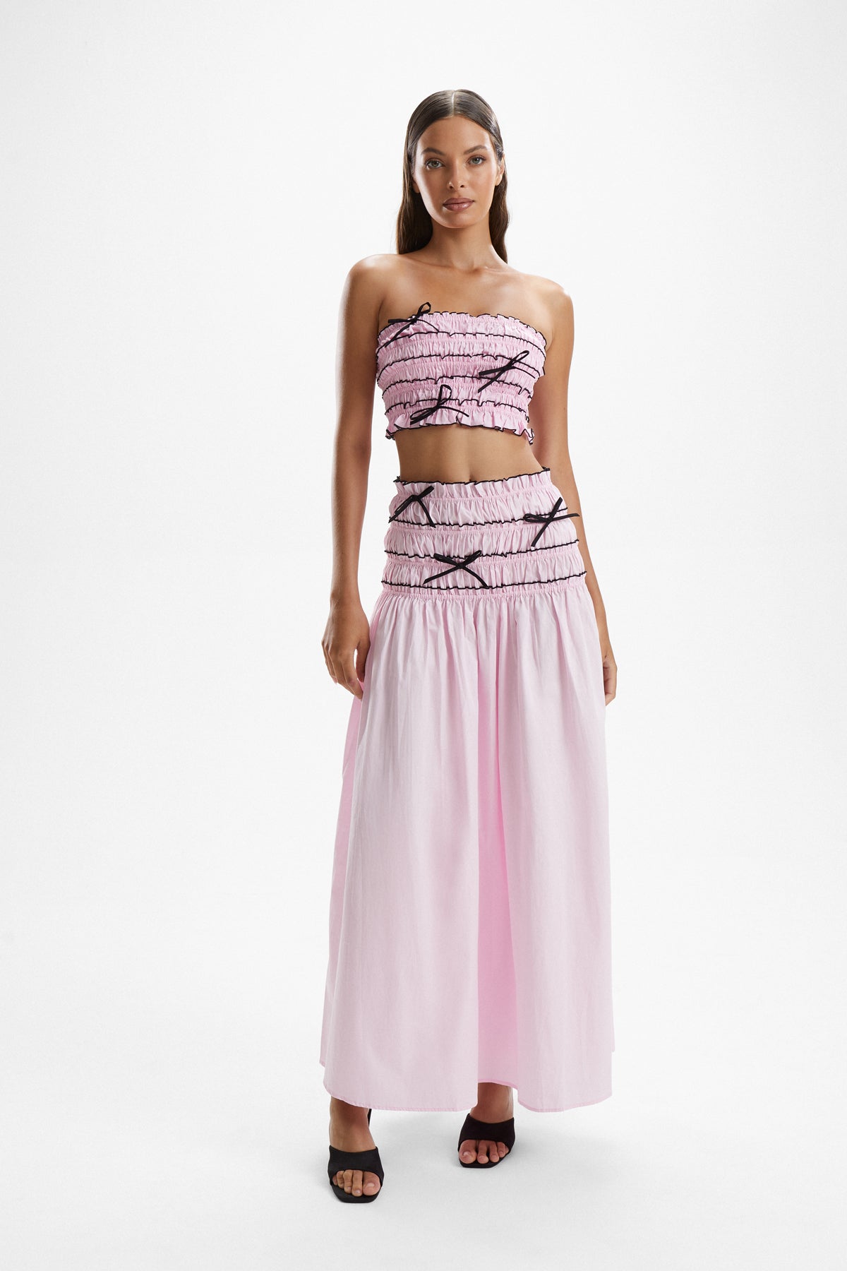 'Mademoiselle' Shirred Skirt - Ballet Pink