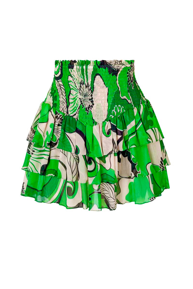 'Dawn' Ruffle Skirt - Fern