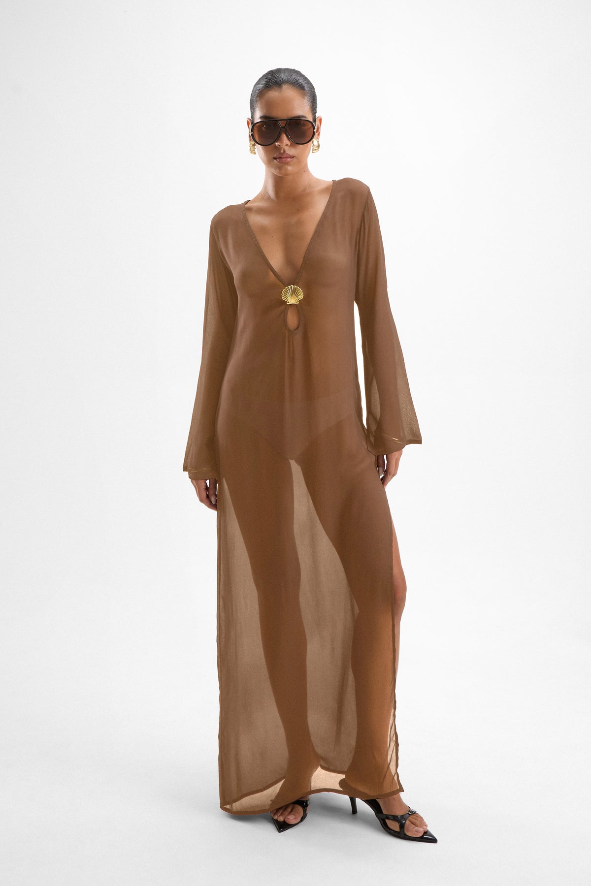 Hotline Seashell Dress - Mocha