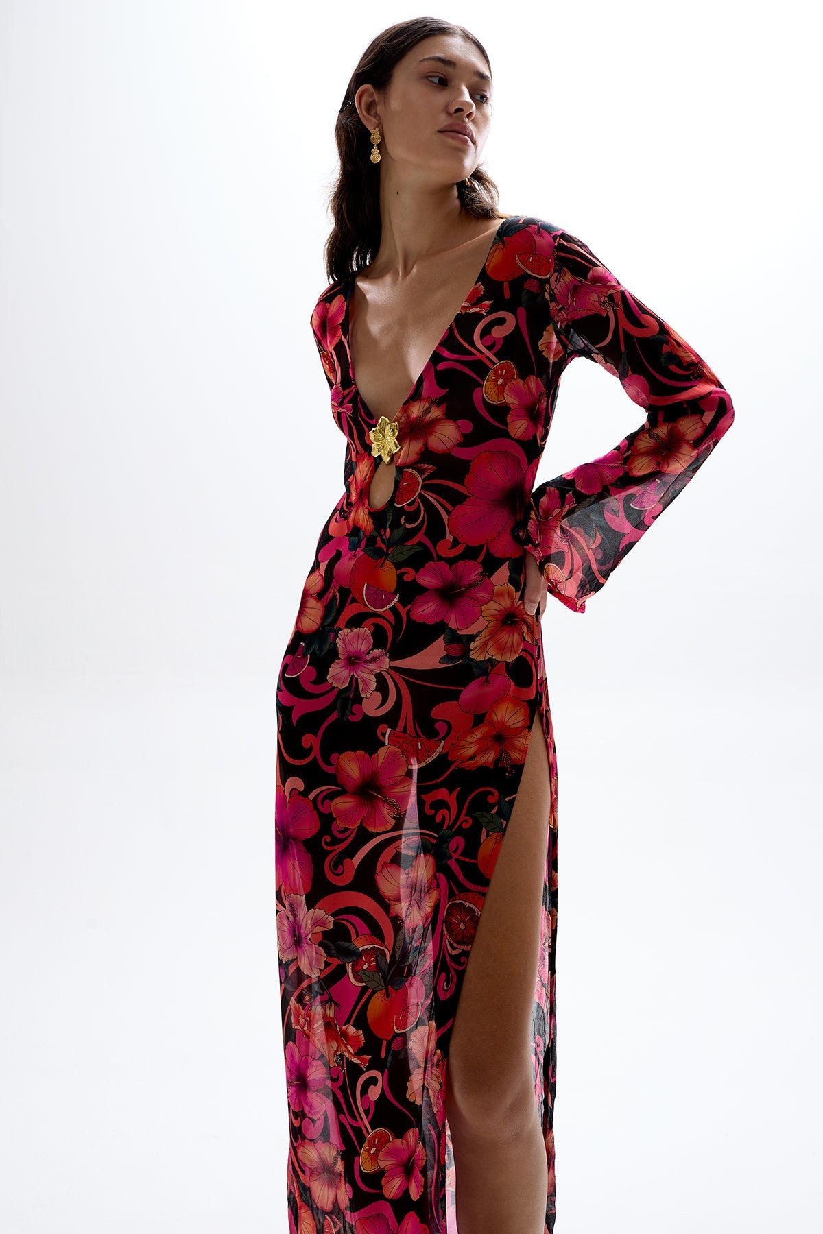 Hotline Maxi Dress - Hibiscus Pink