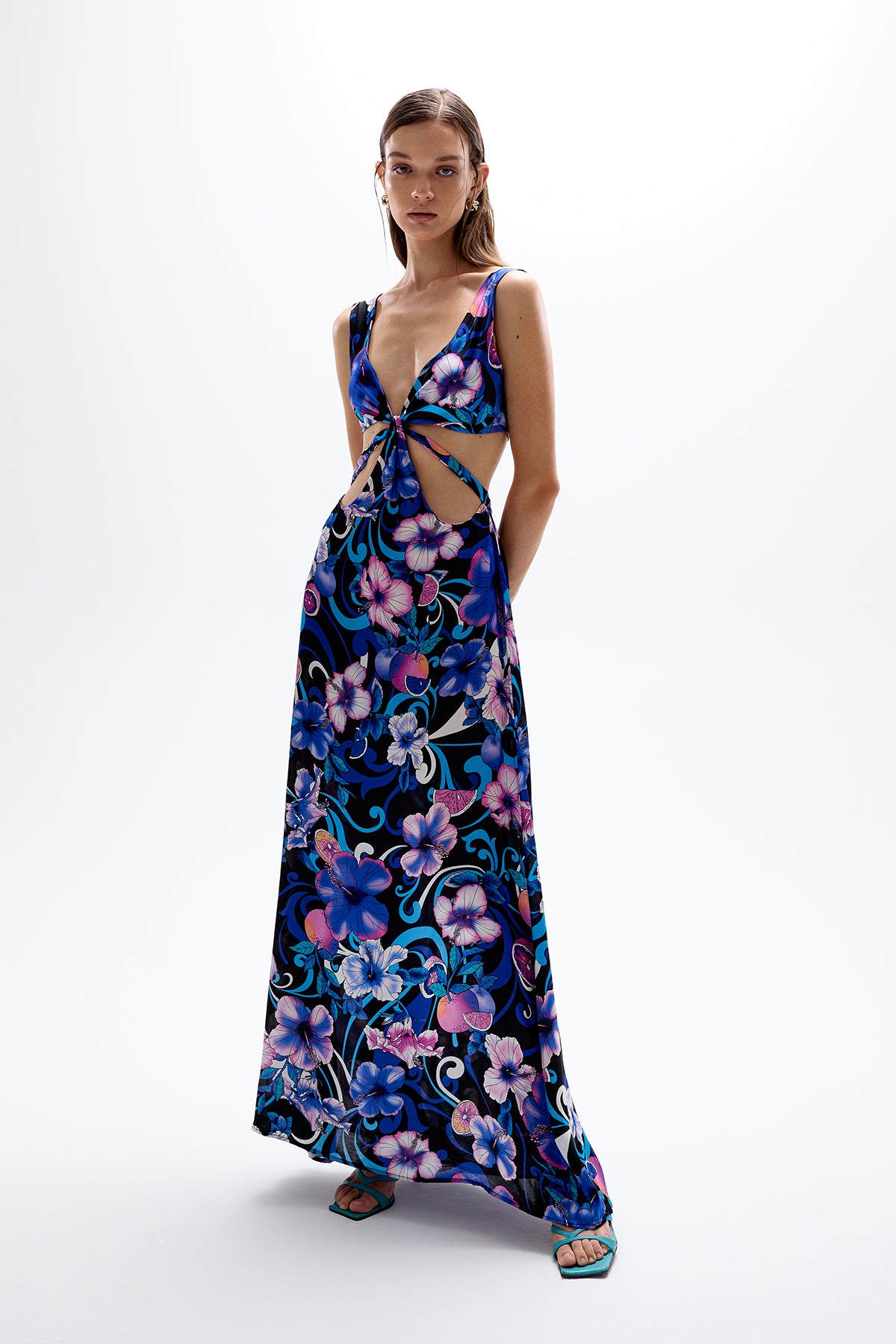 'Vega' Maxi Dress - Hibiscus Blue