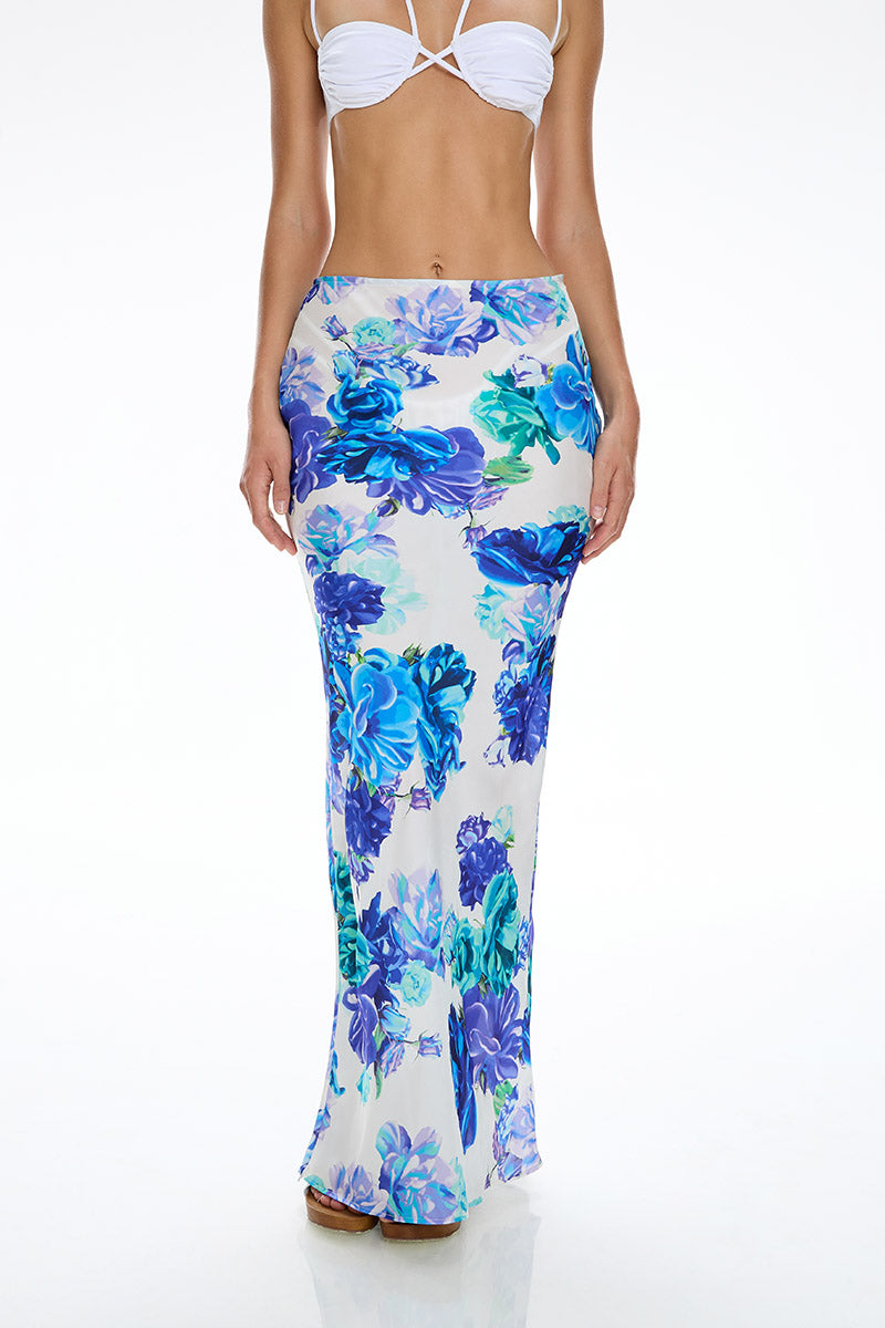 'Miami' Maxi Skirt - Flamenco Blue