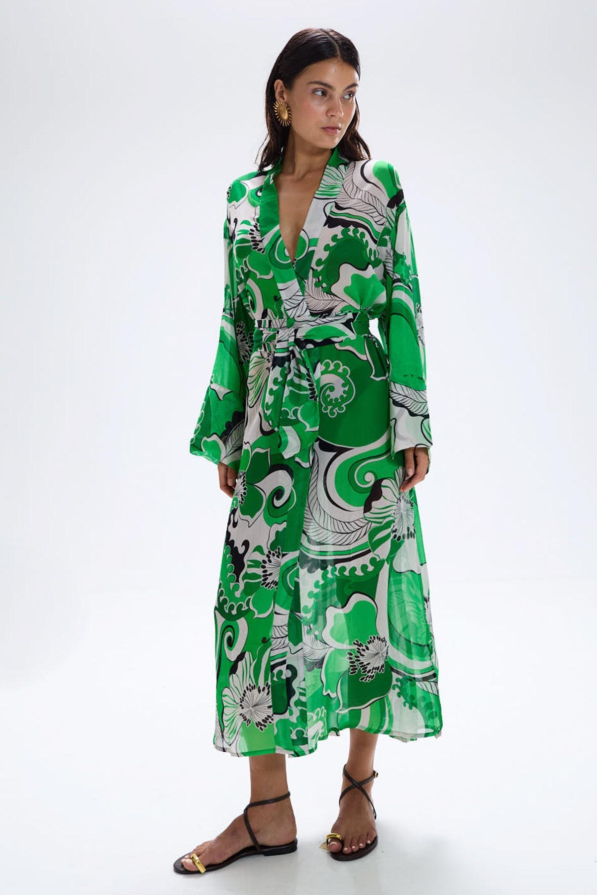 'Oracle' Robe Dress - Fern